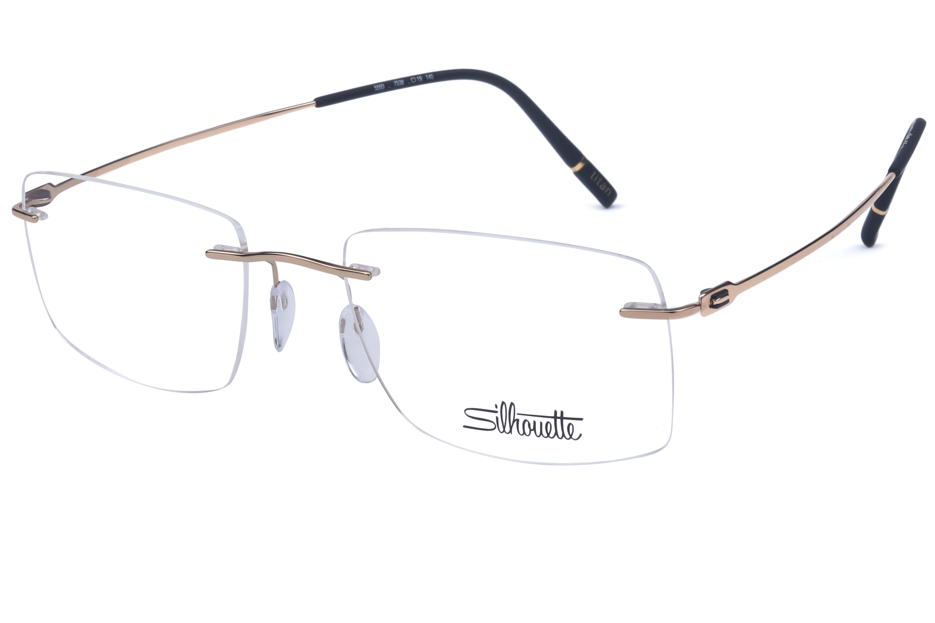 Silhouette 5593 Frame Gold Male RimLess Titanium Frame — Gold frame — view 1