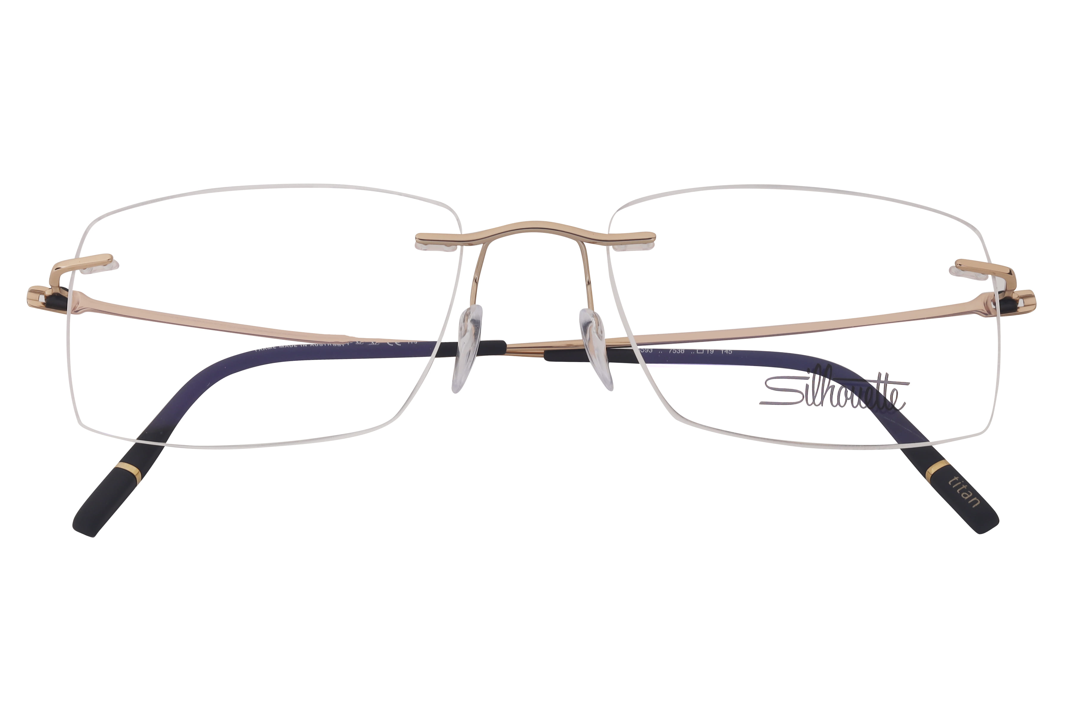 Silhouette 5593 Frame Gold Male RimLess Titanium Frame — Gold frame — view 4
