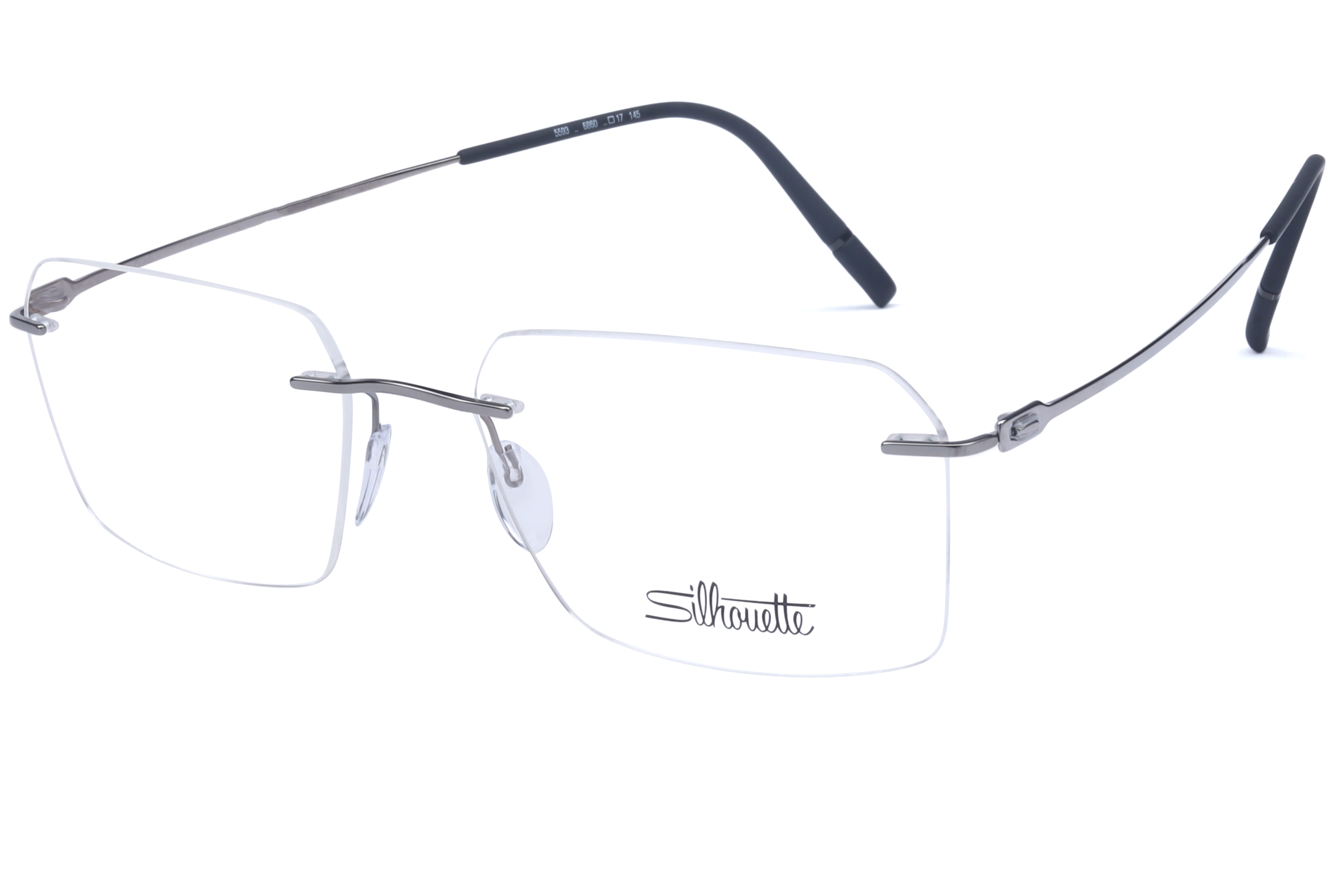 Silhouette 5593 Frame Grey Male RimLess Titanium Frame — Grey frame — view 1