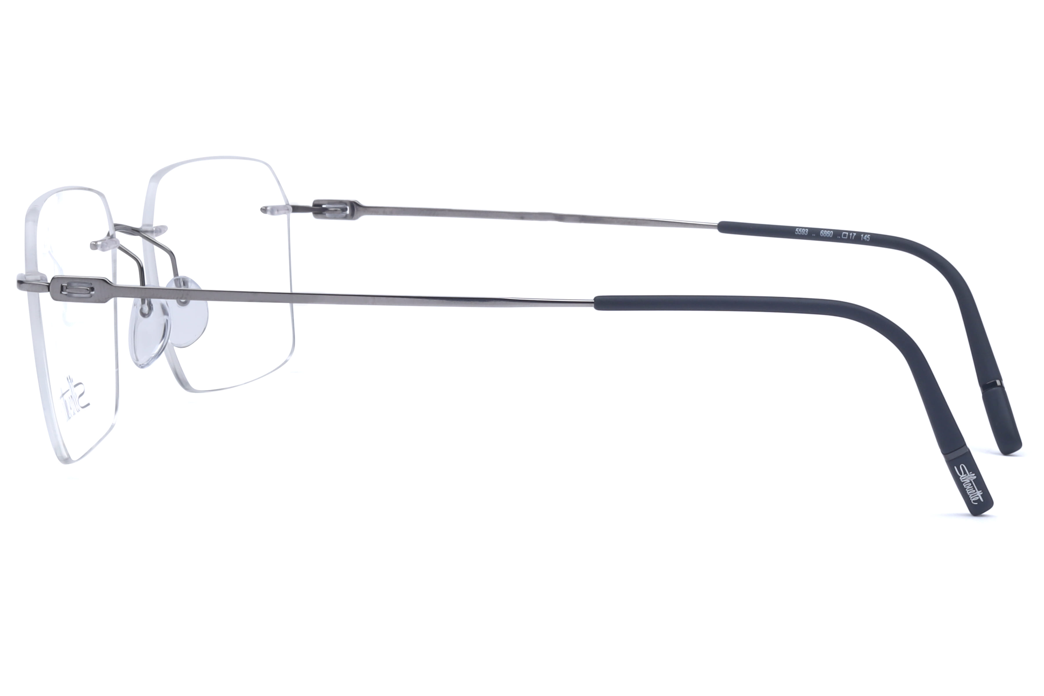 Silhouette 5593 Frame Grey Male RimLess Titanium Frame — Grey frame — view 3