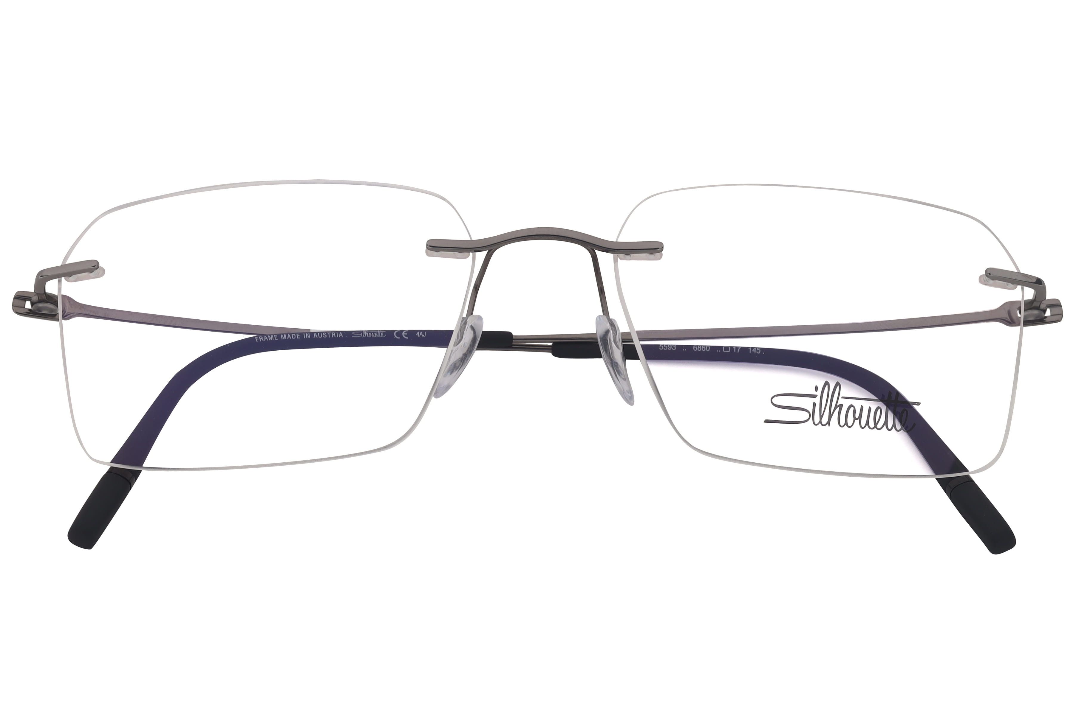 Silhouette 5593 Frame Grey Male RimLess Titanium Frame — Grey frame — view 4