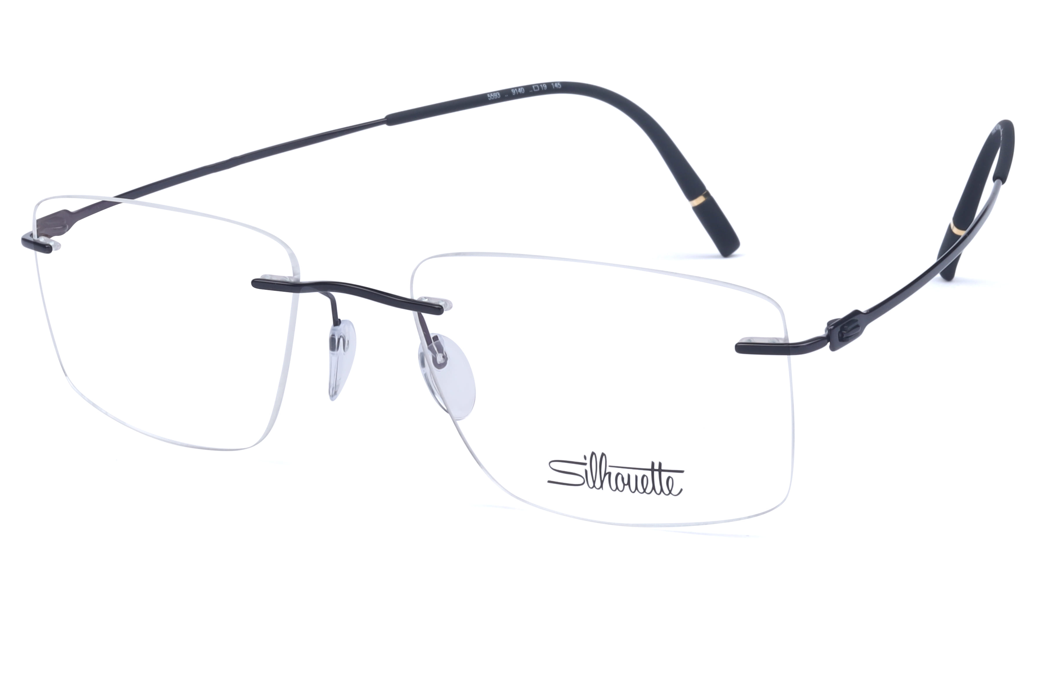 Silhouette 5593 Frame Black Male RimLess Titanium Frame — Black frame — view 1