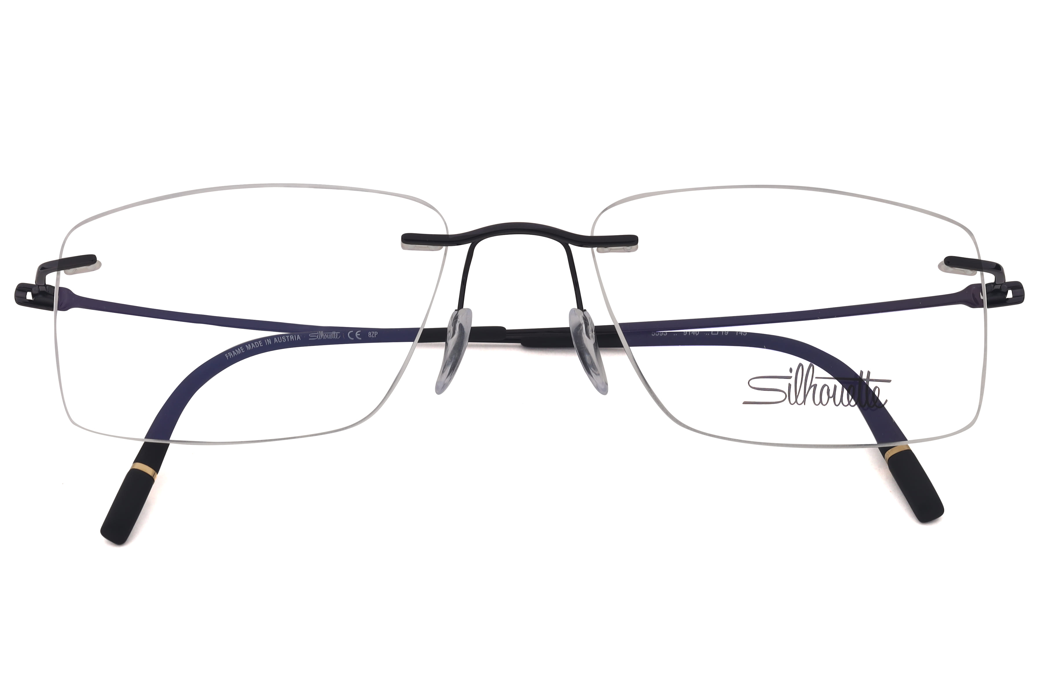 Silhouette 5593 Frame Black Male RimLess Titanium Frame — Black frame — view 4