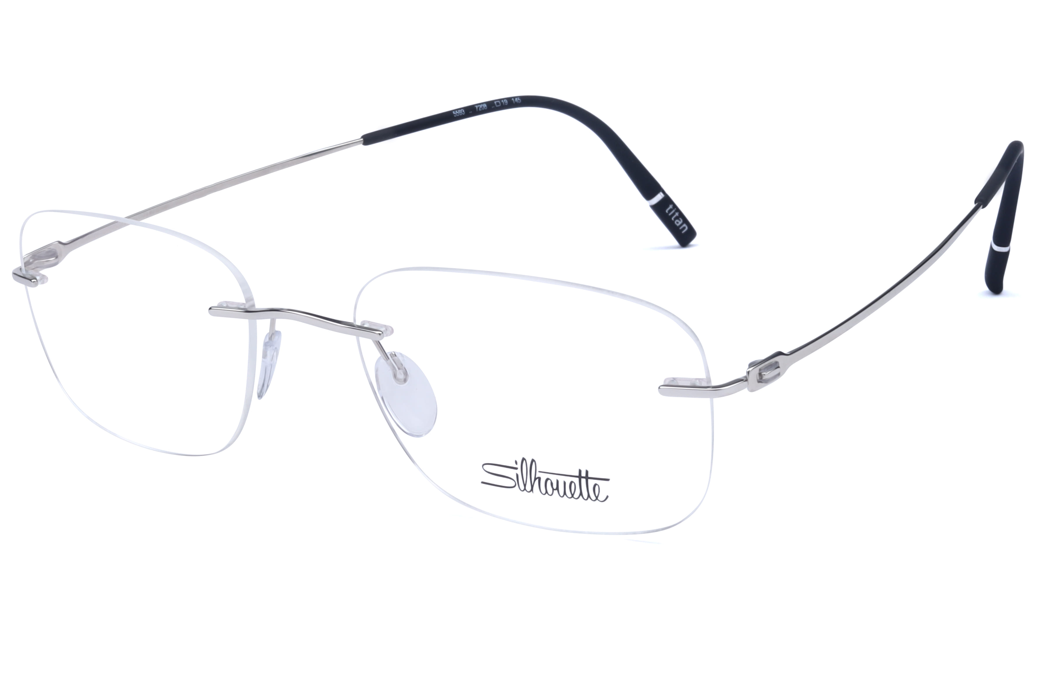 Silhouette 5593 Frame Silver Male RimLess Titanium Frame — Silver frame — view 1