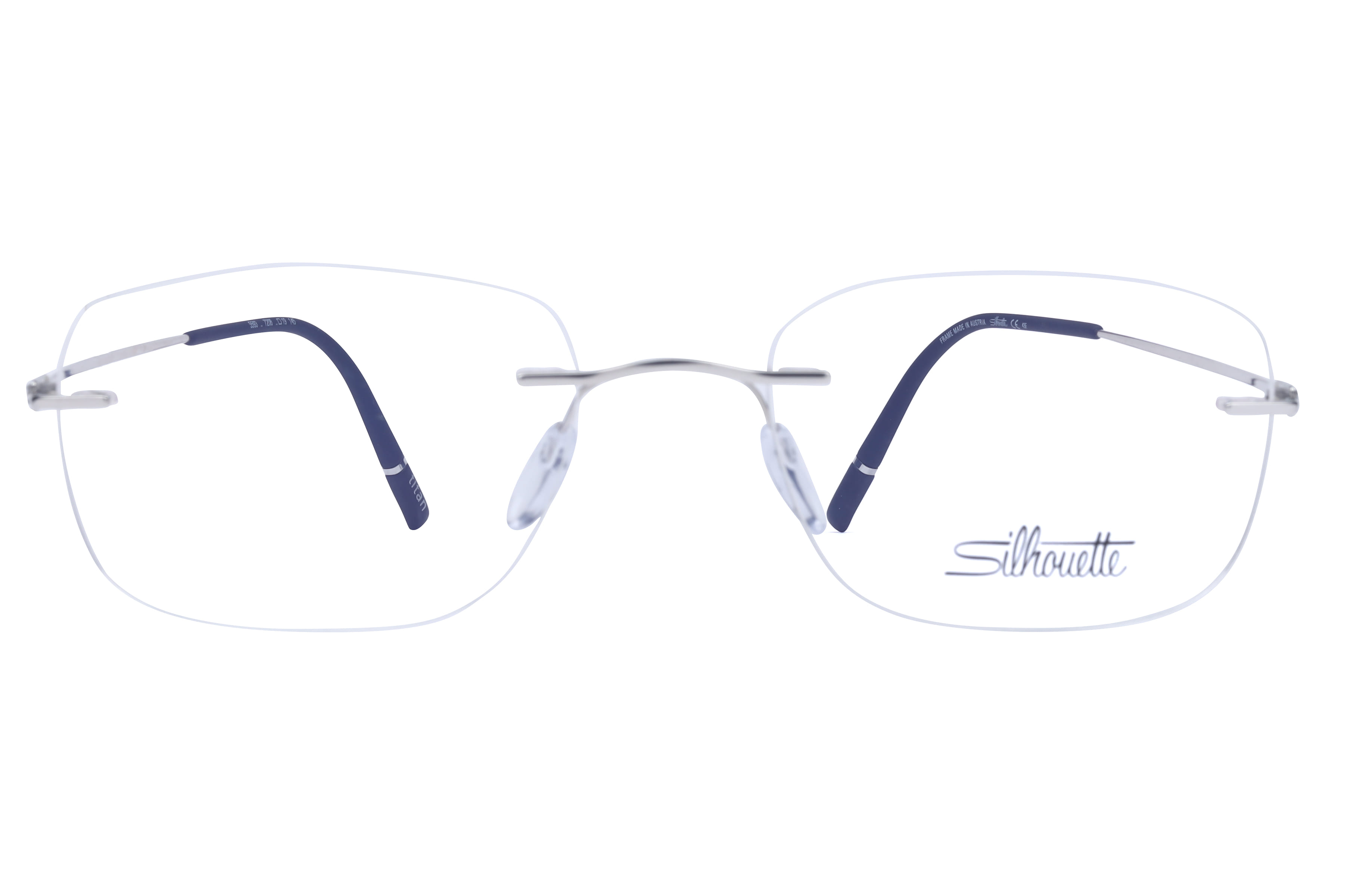 Silhouette 5593 Frame Silver Male RimLess Titanium Frame — Silver frame — view 2