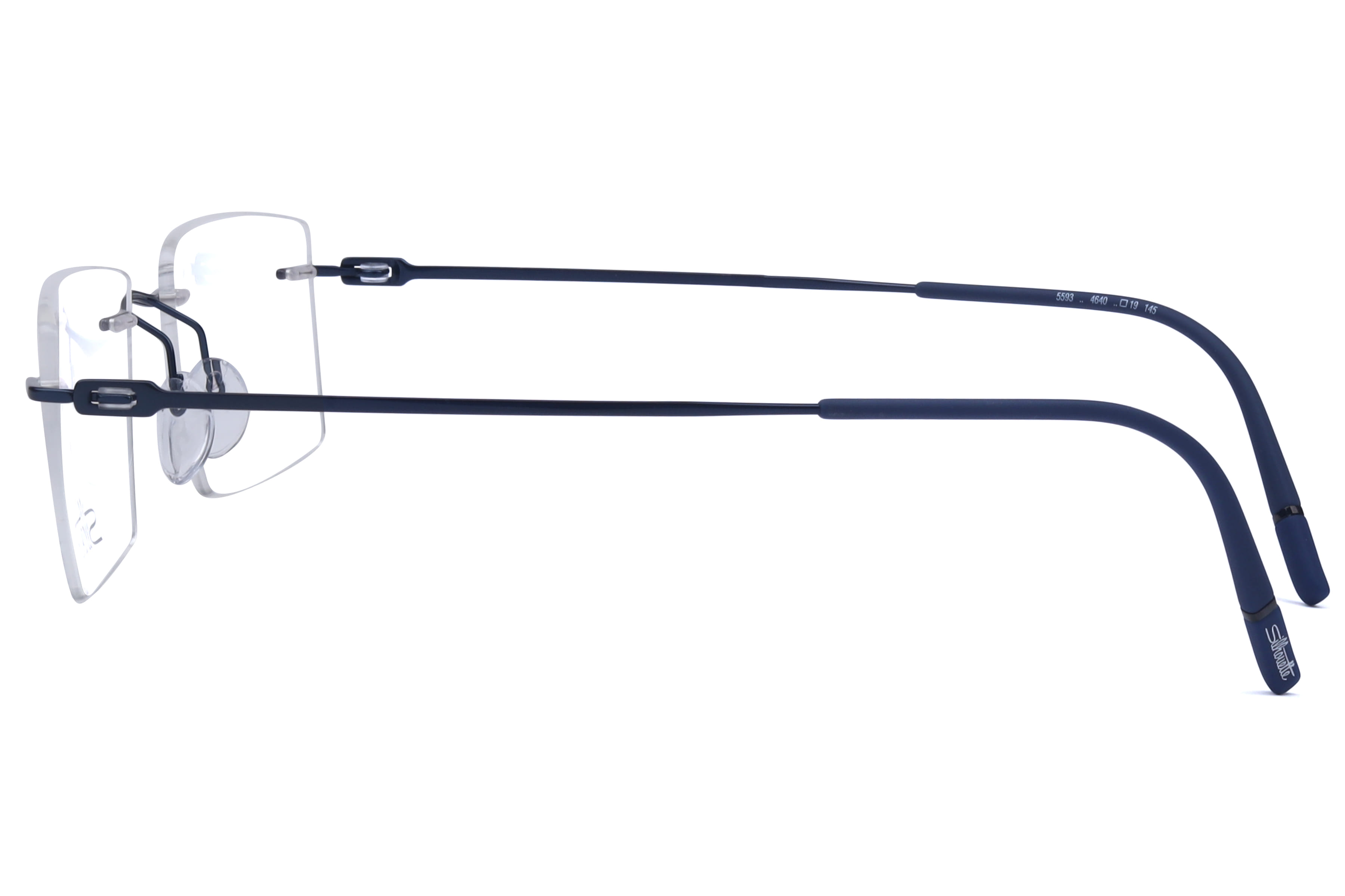 Silhouette 5593 Frame Blue Male RimLess Titanium Frame — Blue frame — view 3