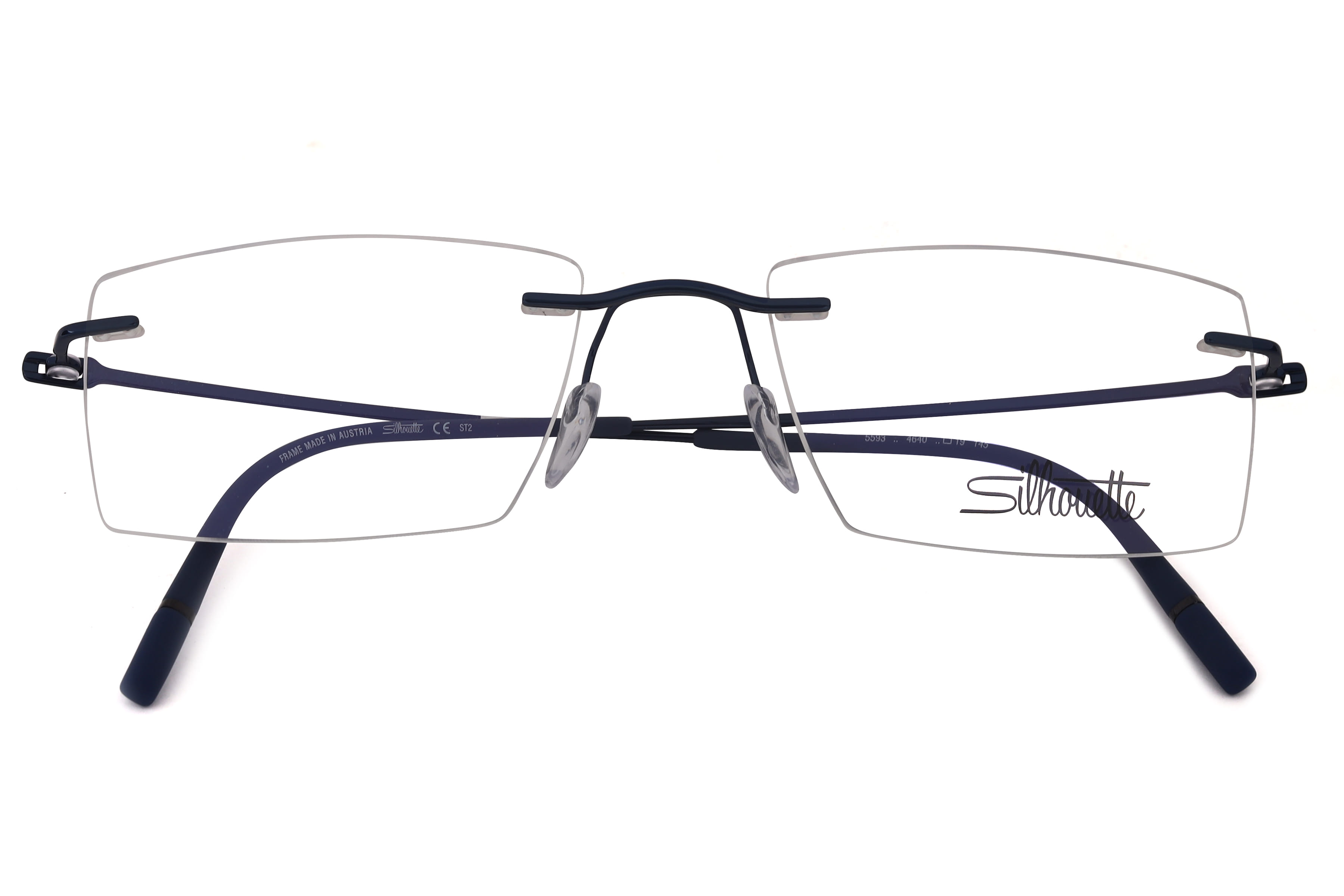 Silhouette 5593 Frame Blue Male RimLess Titanium Frame — Blue frame — view 4