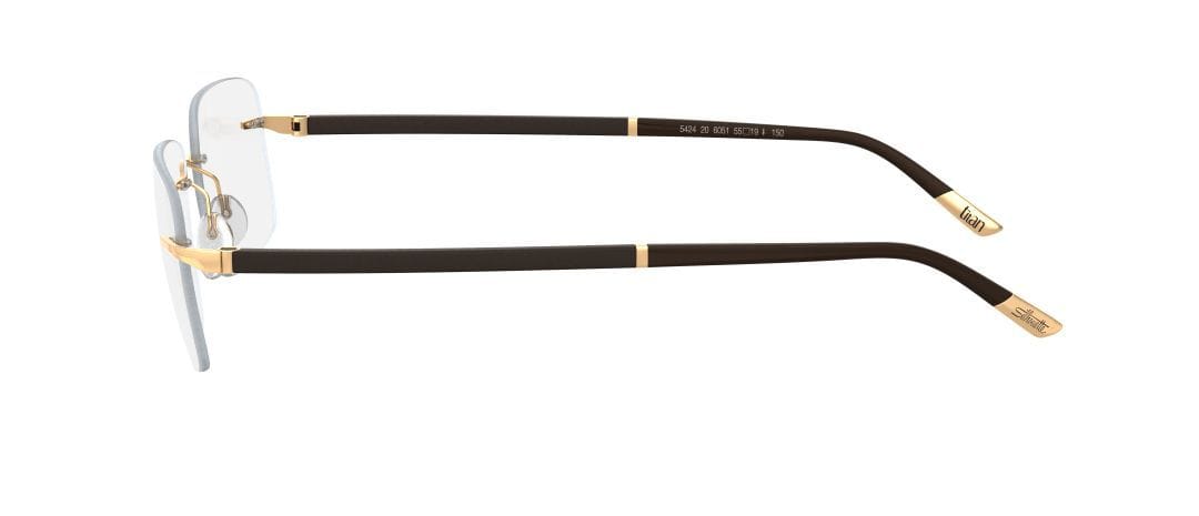 Silhouette 5424/20 Frame Gold Unisex RimLess Shell Frame — view 3