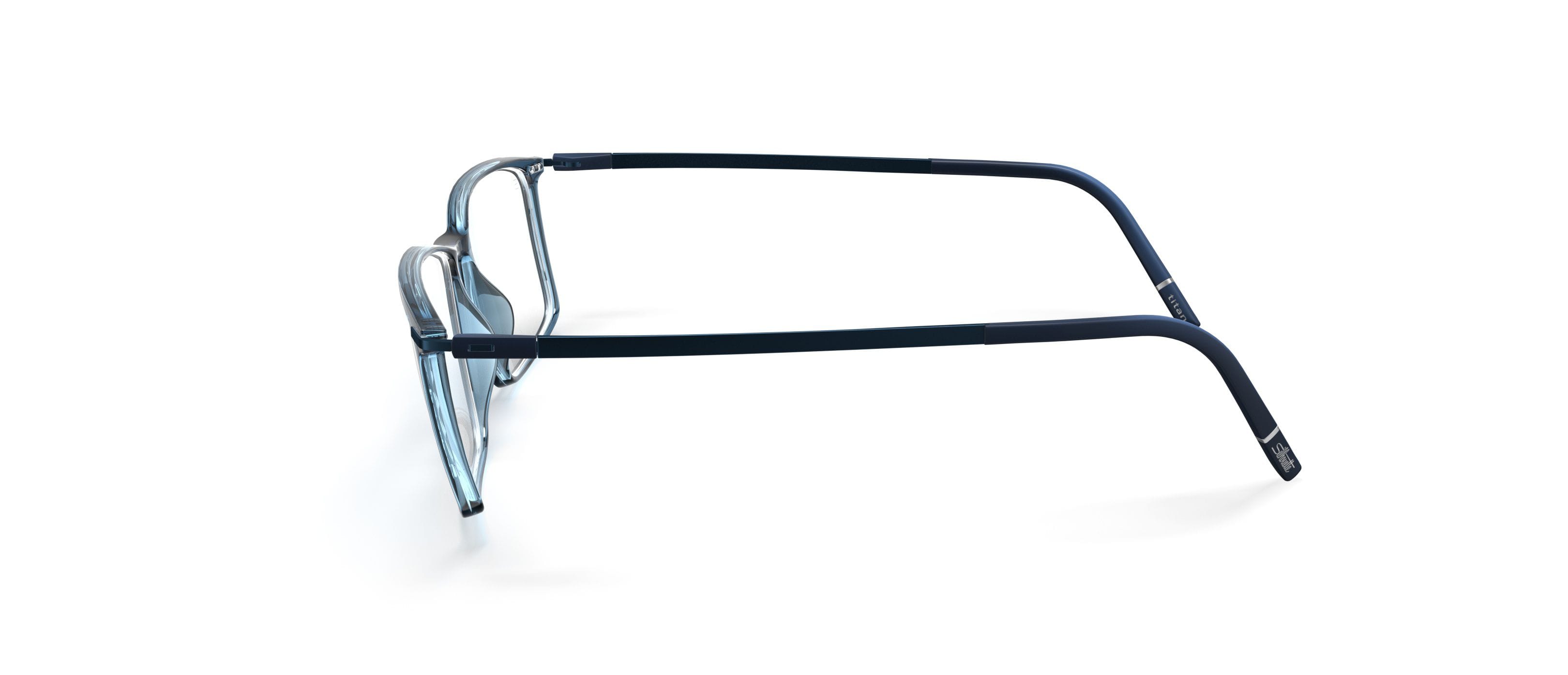 Silhouette 2965 Frame Transparent Blue Unisex Full Titanium Frame — Transparent Blue frame — view 3