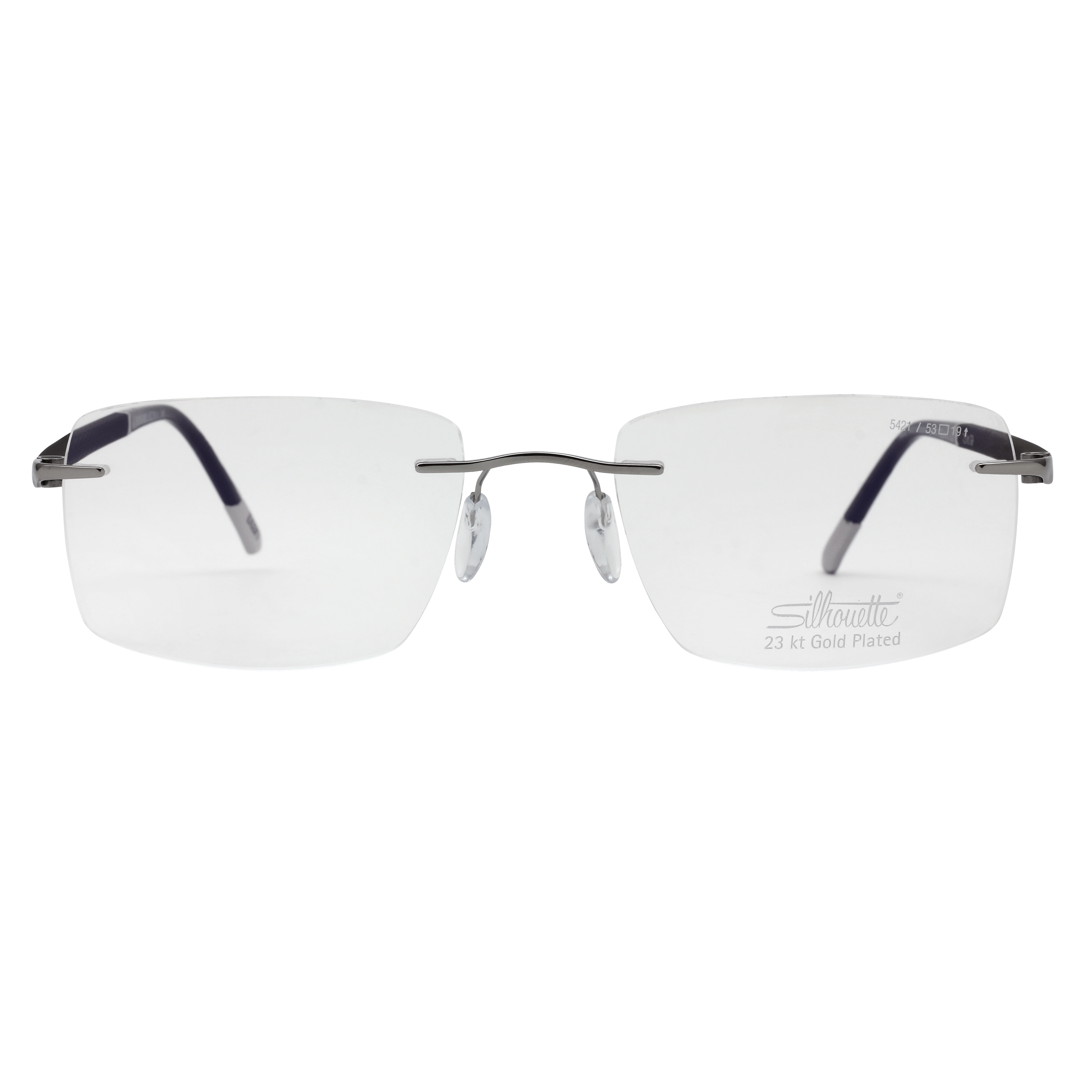Silhouette 5421 Frame Grey Male RimLess Shell Frame — Grey frame — view 5