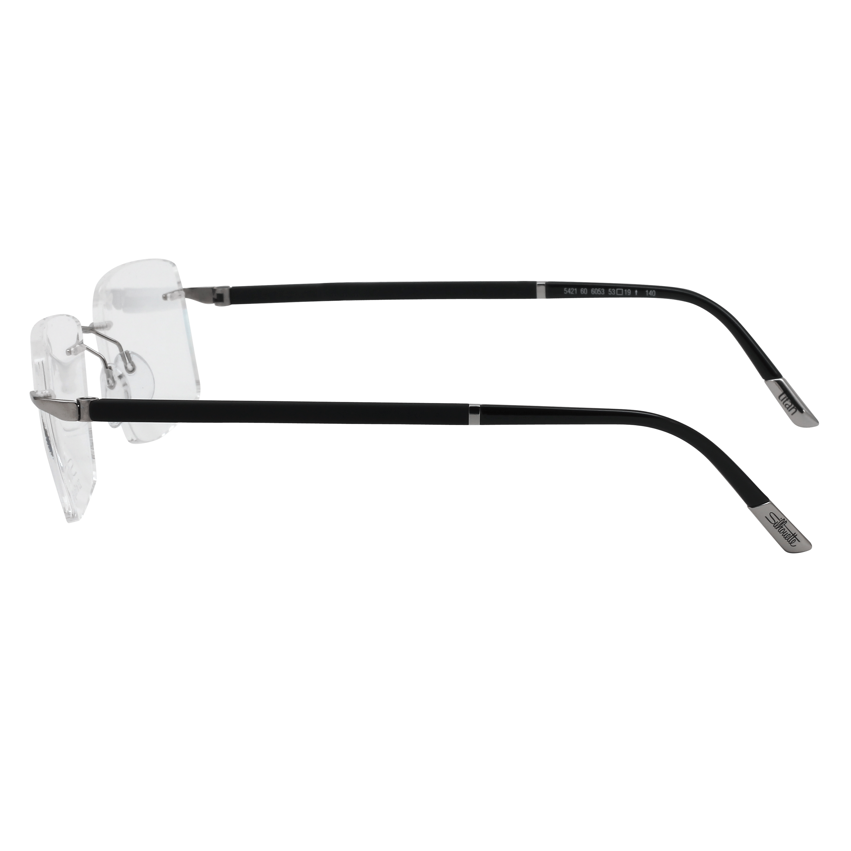 Silhouette 5421 Frame Grey Male RimLess Shell Frame — Grey frame — view 6