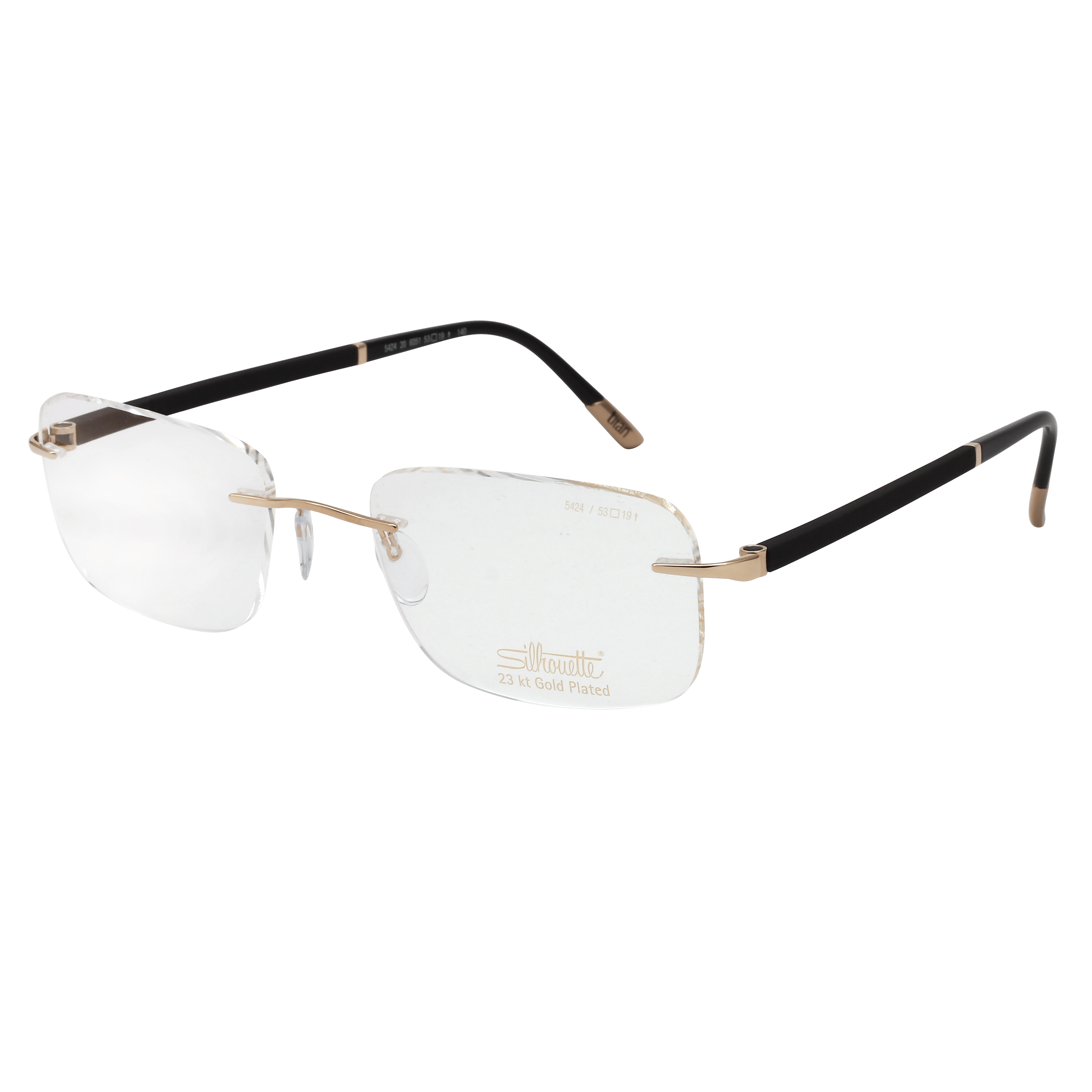 Silhouette 5424 Frame Gold Unisex RimLess Shell — Gold frame
