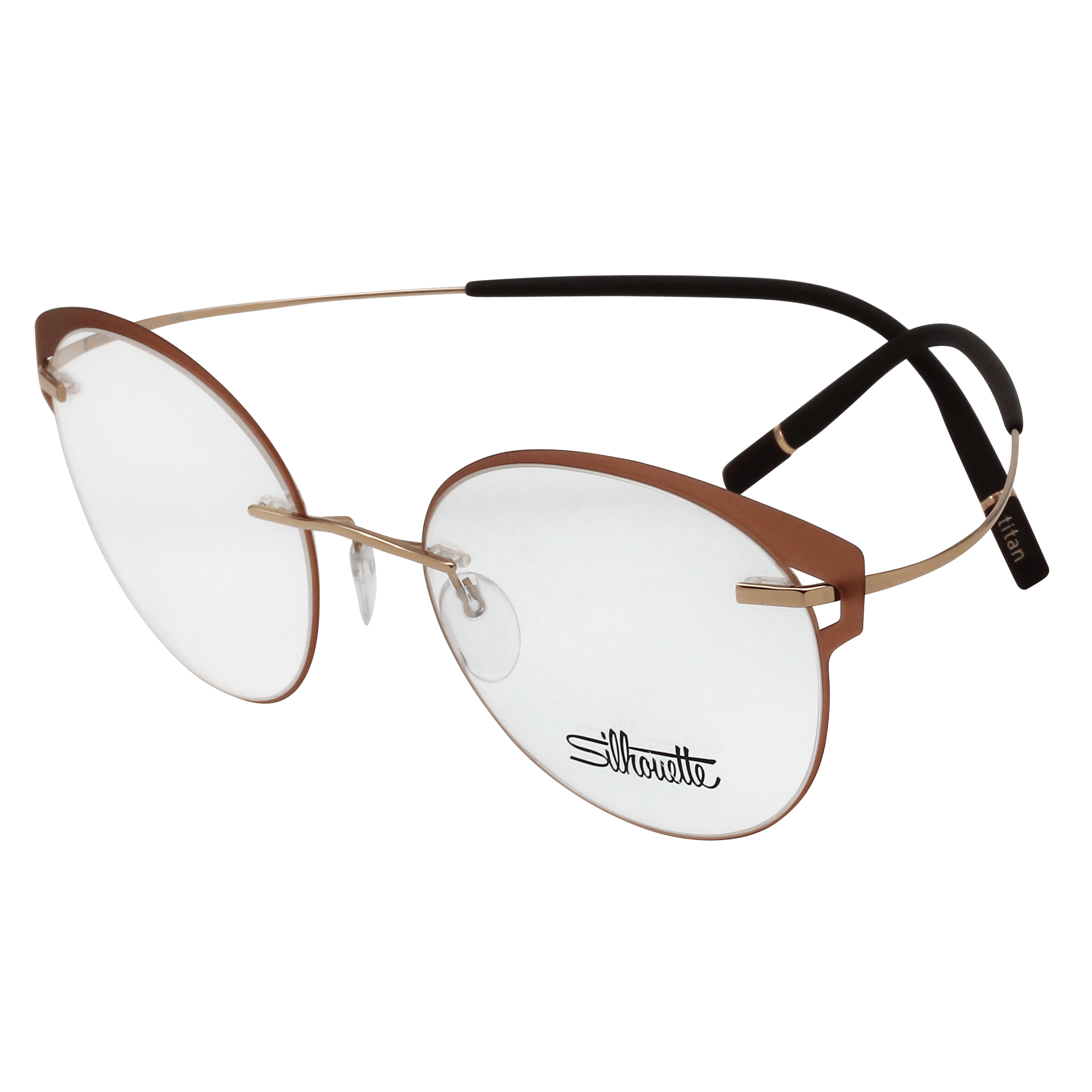 Silhouette 5518 Frame Brown Female RimLess Titanium — Brown frame