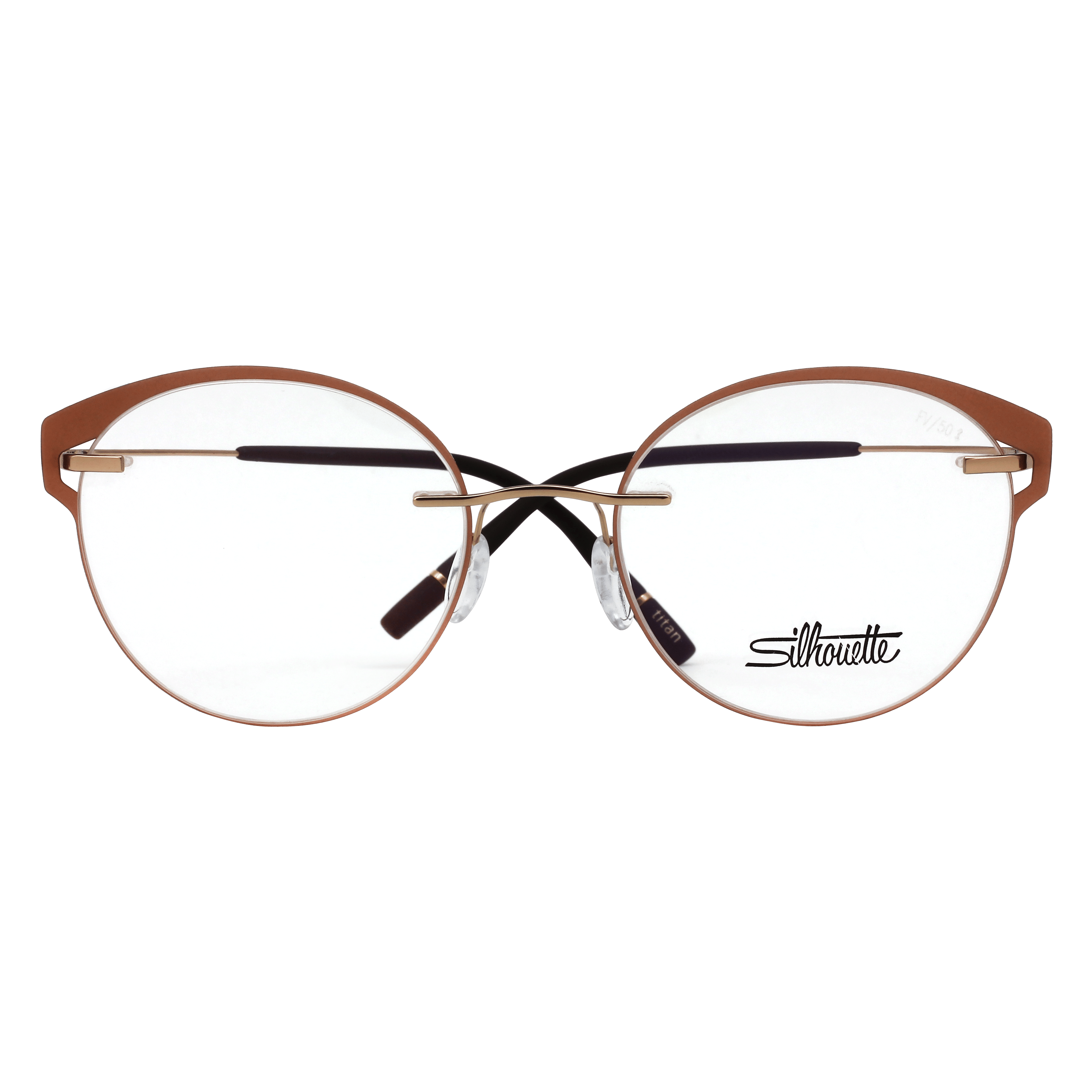 Silhouette 5518 Frame Brown Female RimLess Titanium Frame — Brown frame — view 2