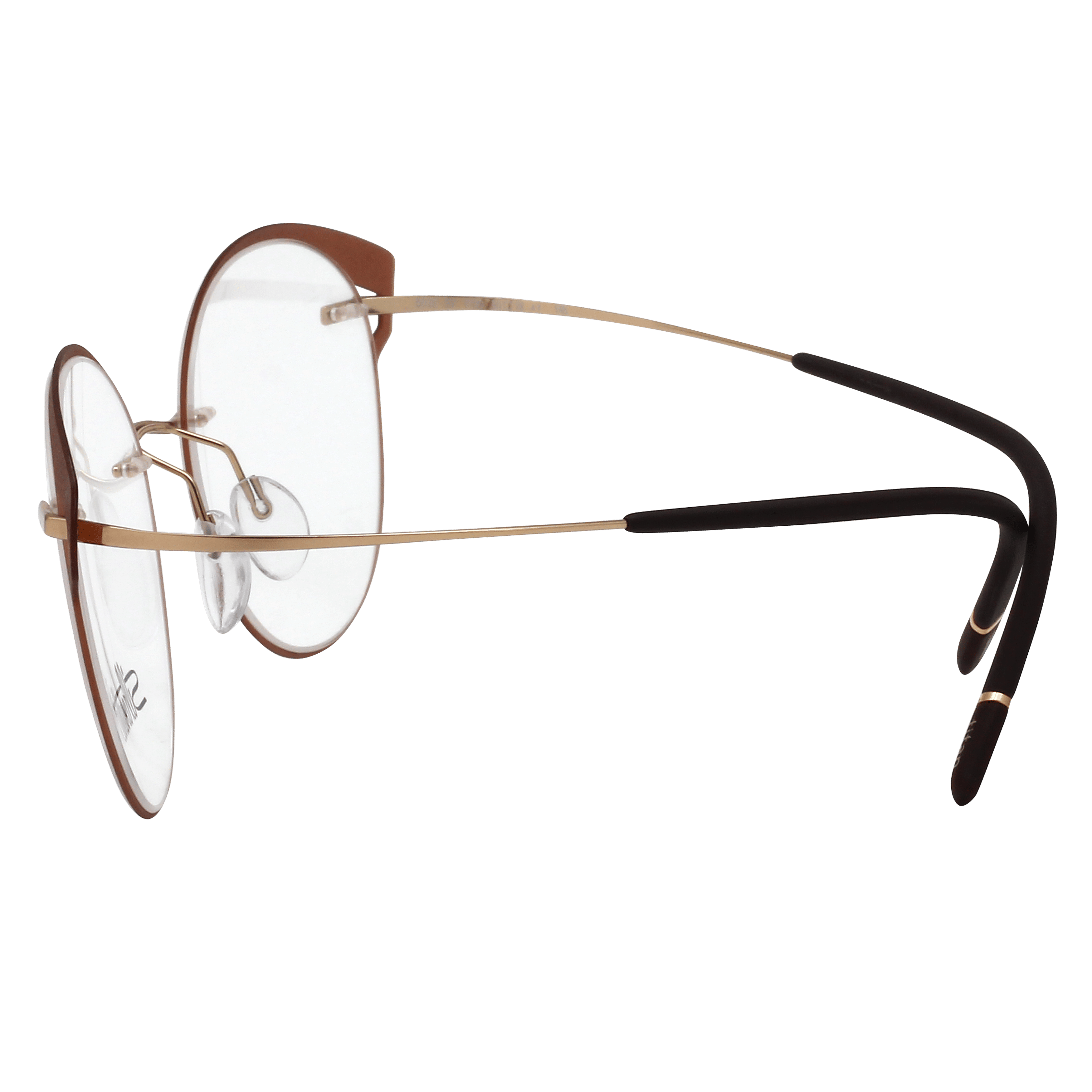 Silhouette 5518 Frame Brown Female RimLess Titanium Frame — Brown frame — view 3