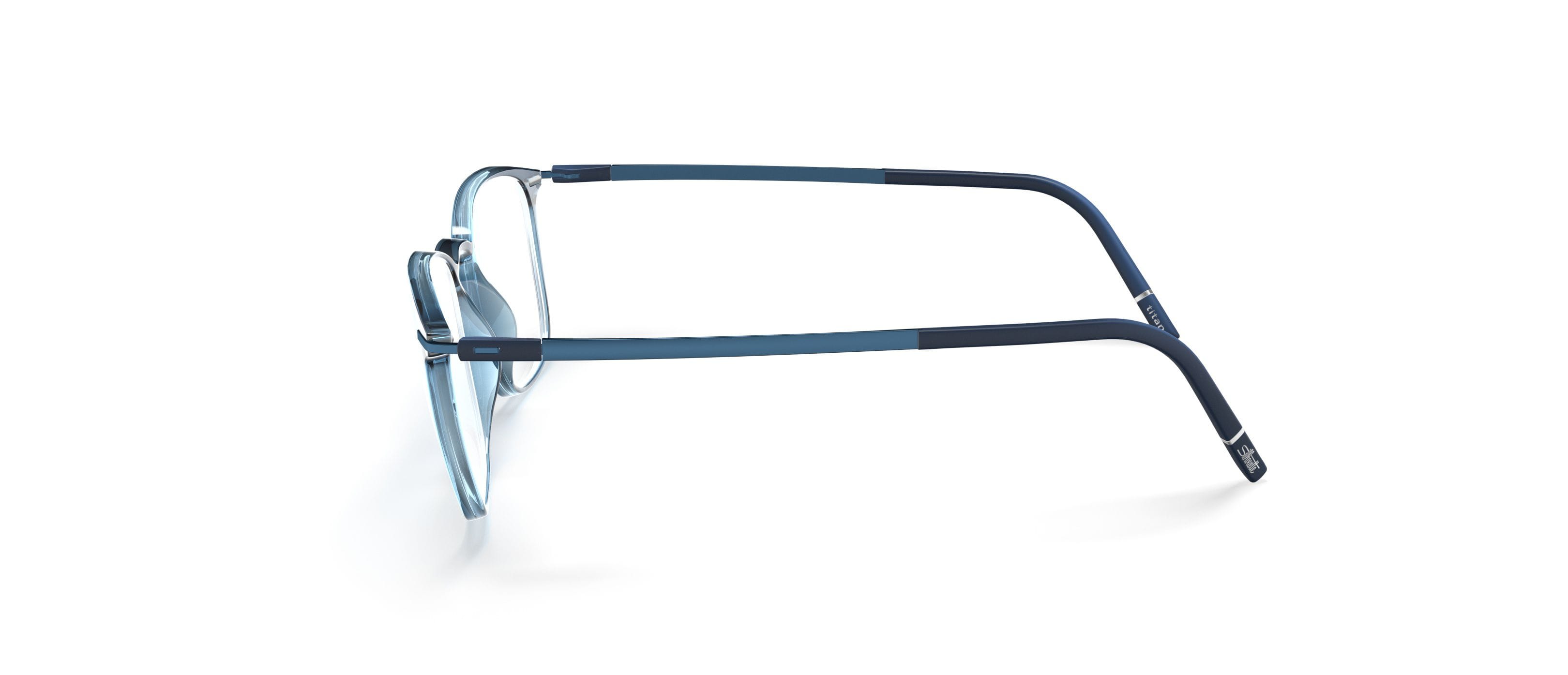 Silhouette 2963 Frame Transparent Blue Male Full Titanium Frame — Transparent Blue frame — view 3