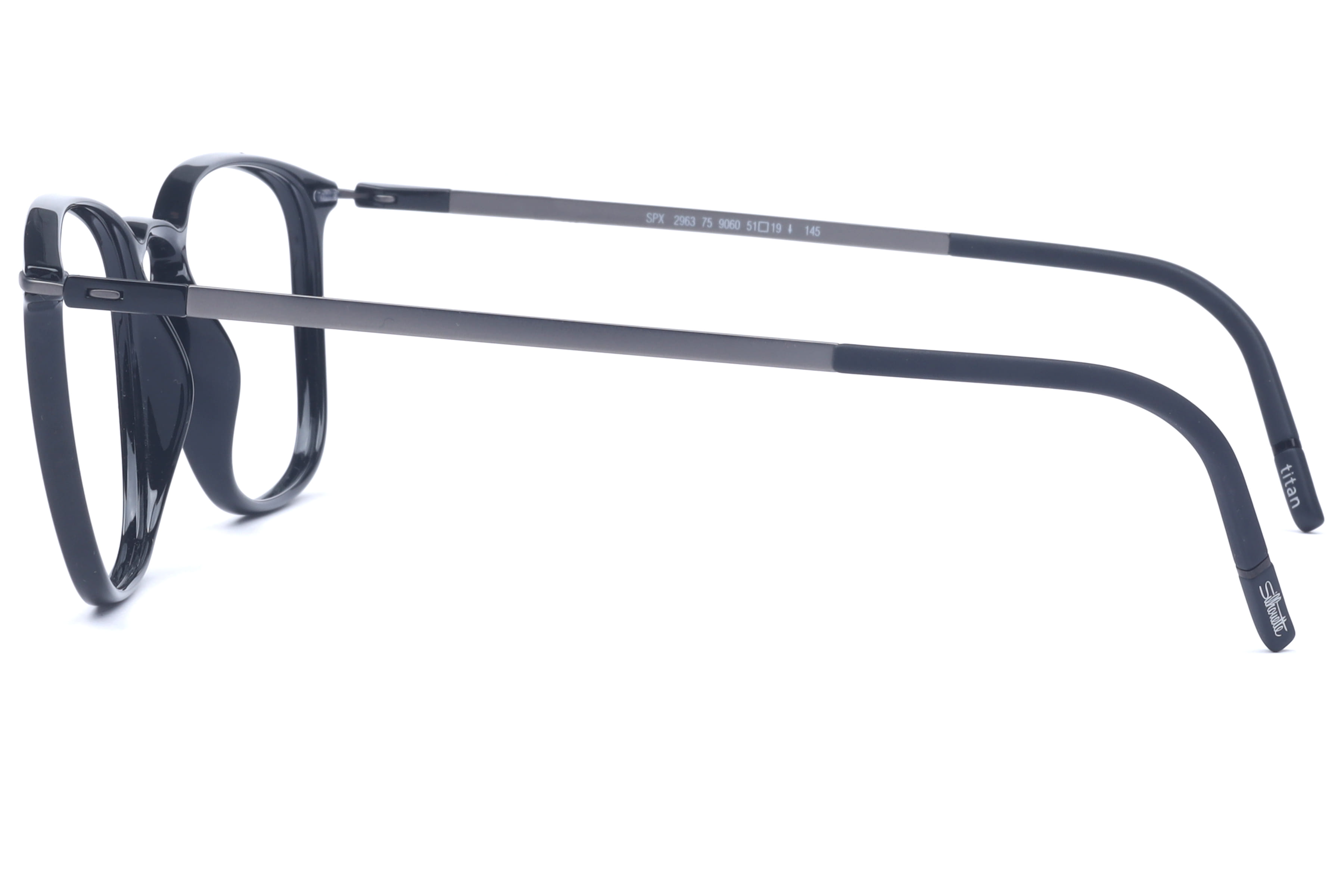 Silhouette 2963 Frame Black Male Full Titanium Frame — Black frame — view 3