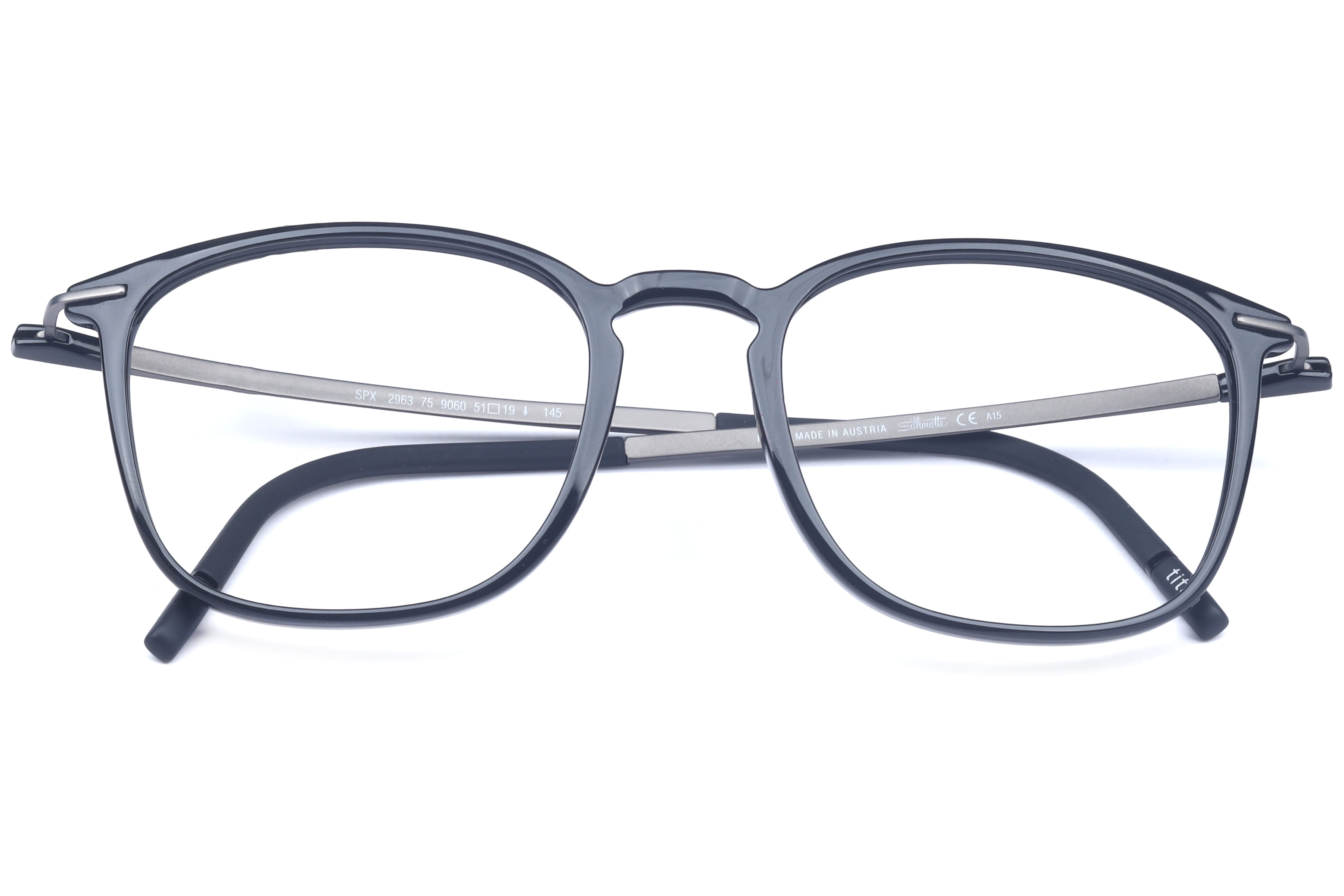 Silhouette 2963 Frame Black Male Full Titanium Frame — Black frame — view 4