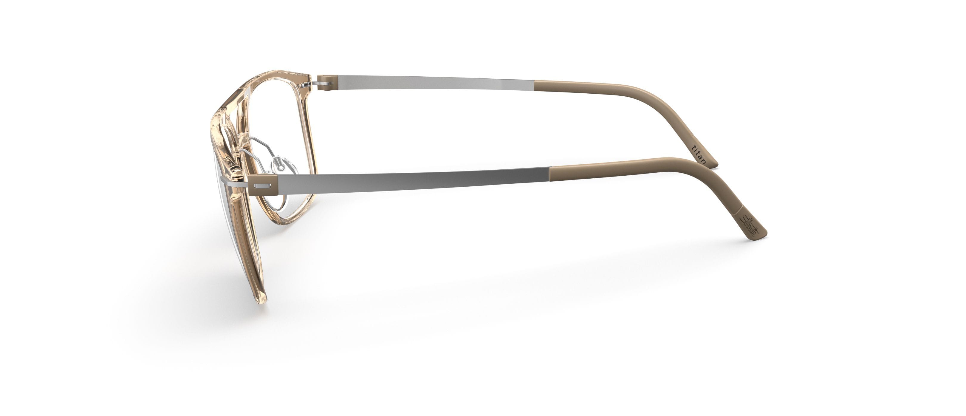 Silhouette SPX2951 Frame Transparent Brown Male Full Titaniu Frame — Transparent Brown frame — view 3