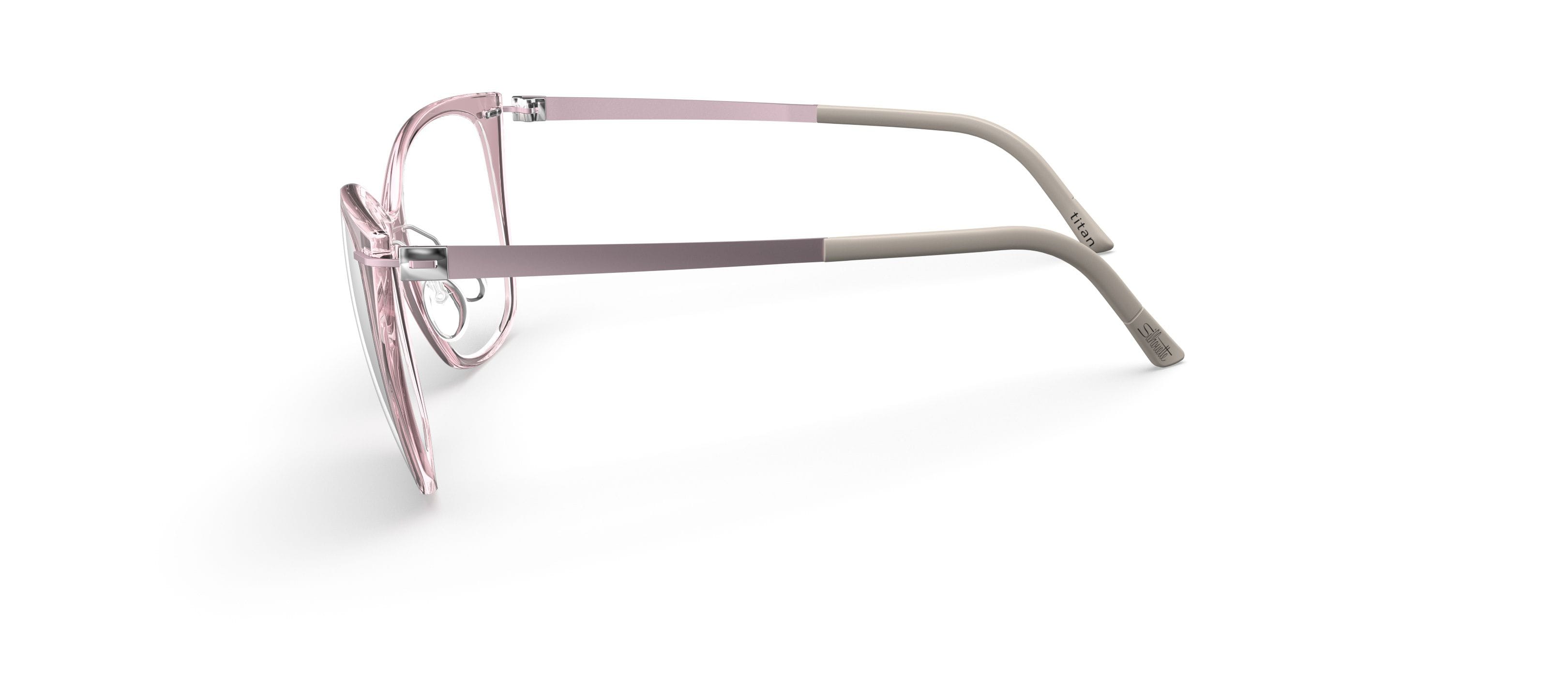 Silhouette 1610/75 Frame Transparent Pink Female Full Titani Frame — Transparent Pink frame — view 3