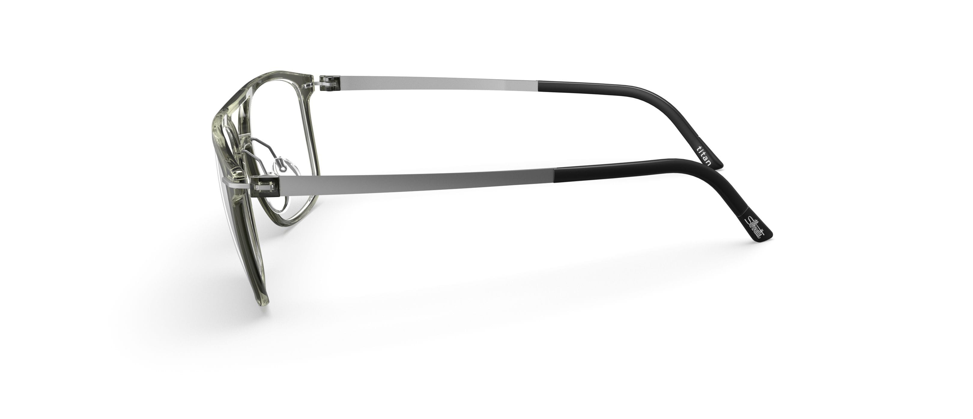 Silhouette 2951/75 Frame Transparent Green Male Full Titaniu Frame — Transparent Green frame — view 3