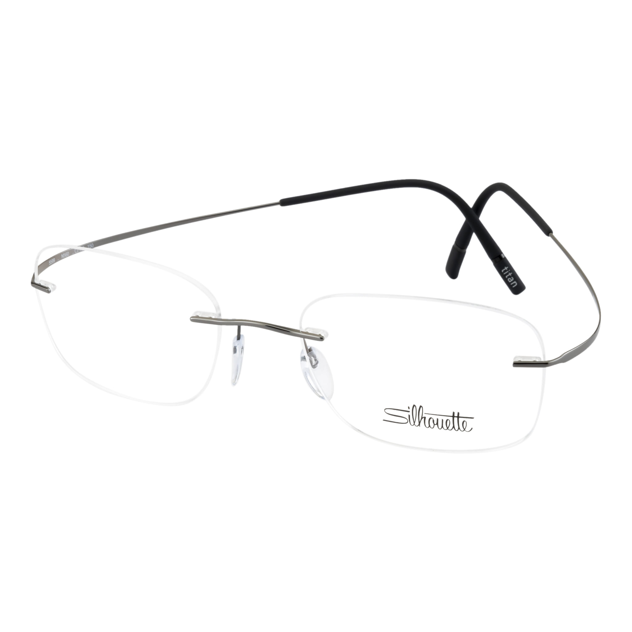 Silhouette 5599 Frame Grey Male RimLess Titanium Frame — Grey frame — view 1