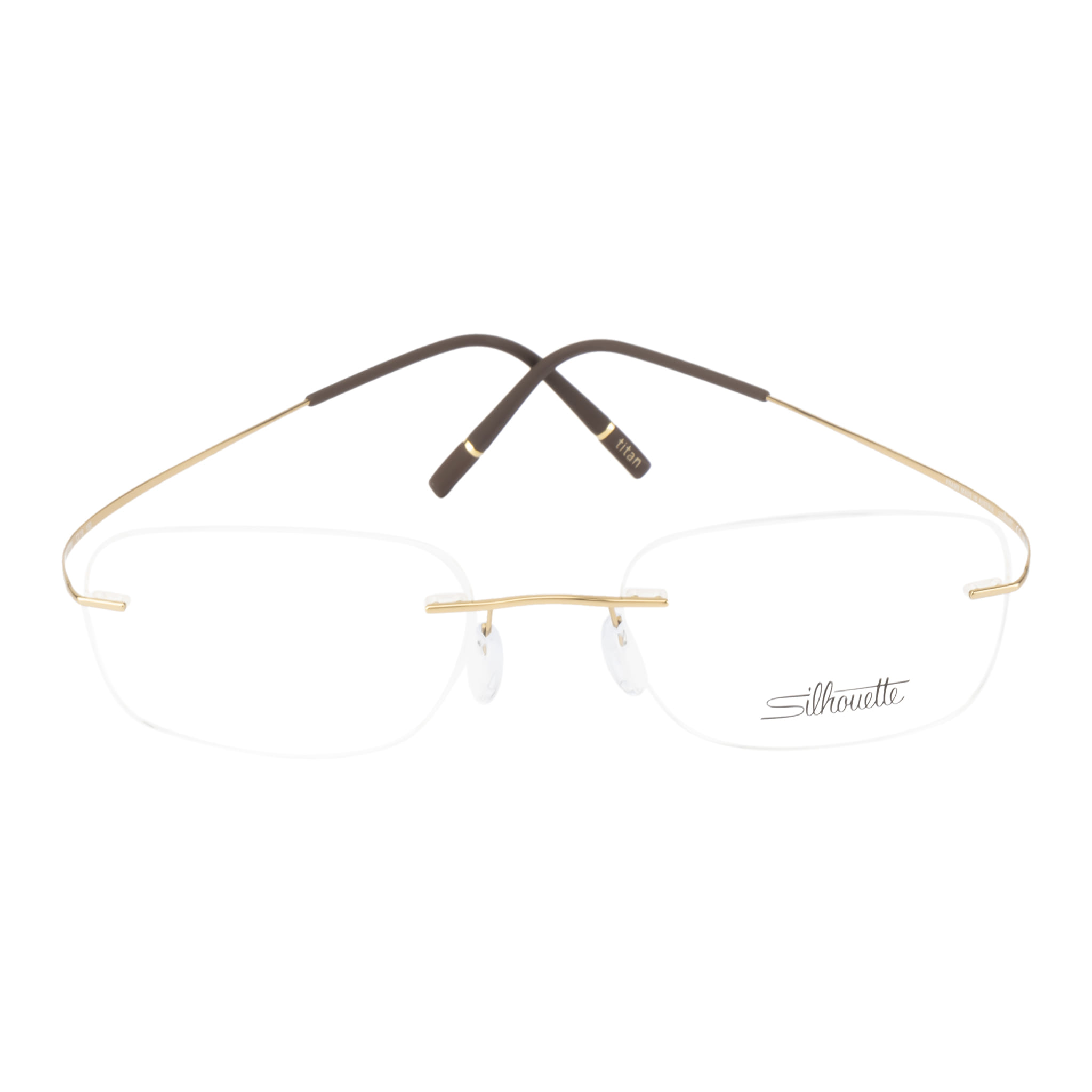 Silhouette 5599 Frame Gold Male RimLess Titanium Frame — Gold frame — view 2