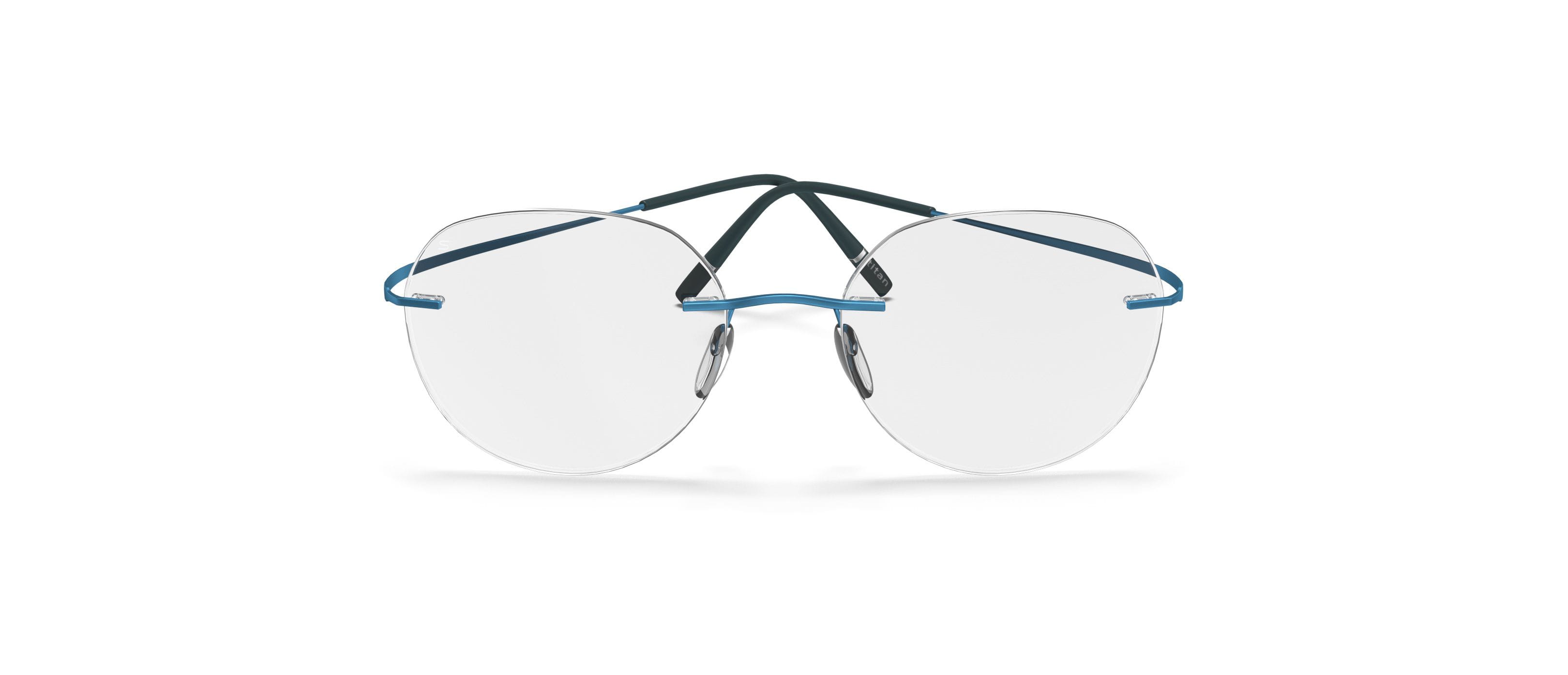 Silhouette SH-5599 Frame Blue Male RimLess Titanium Frame — Blue frame — view 2