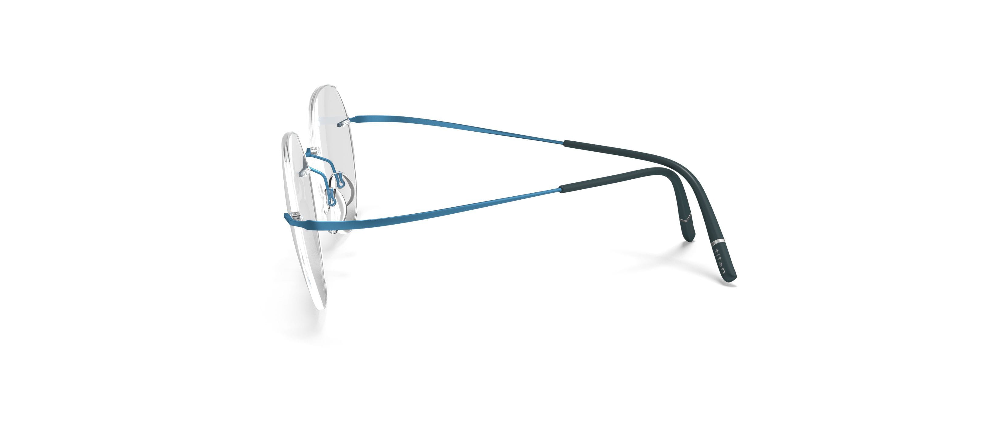 Silhouette SH-5599 Frame Blue Male RimLess Titanium Frame — Blue frame — view 3