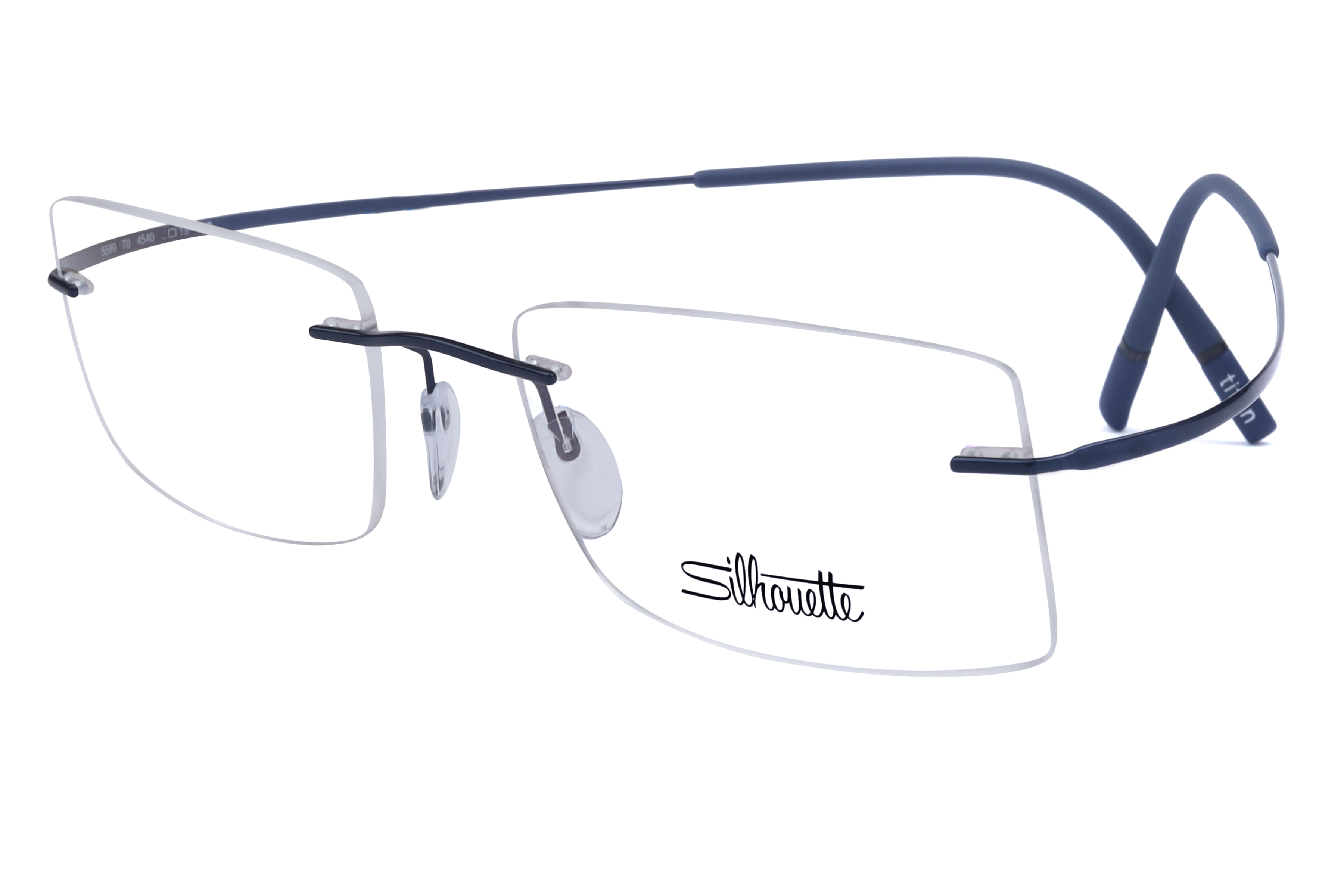 Silhouette SIL 5599 Frame Blue Male RimLess Titanium Frame — Blue frame — view 3