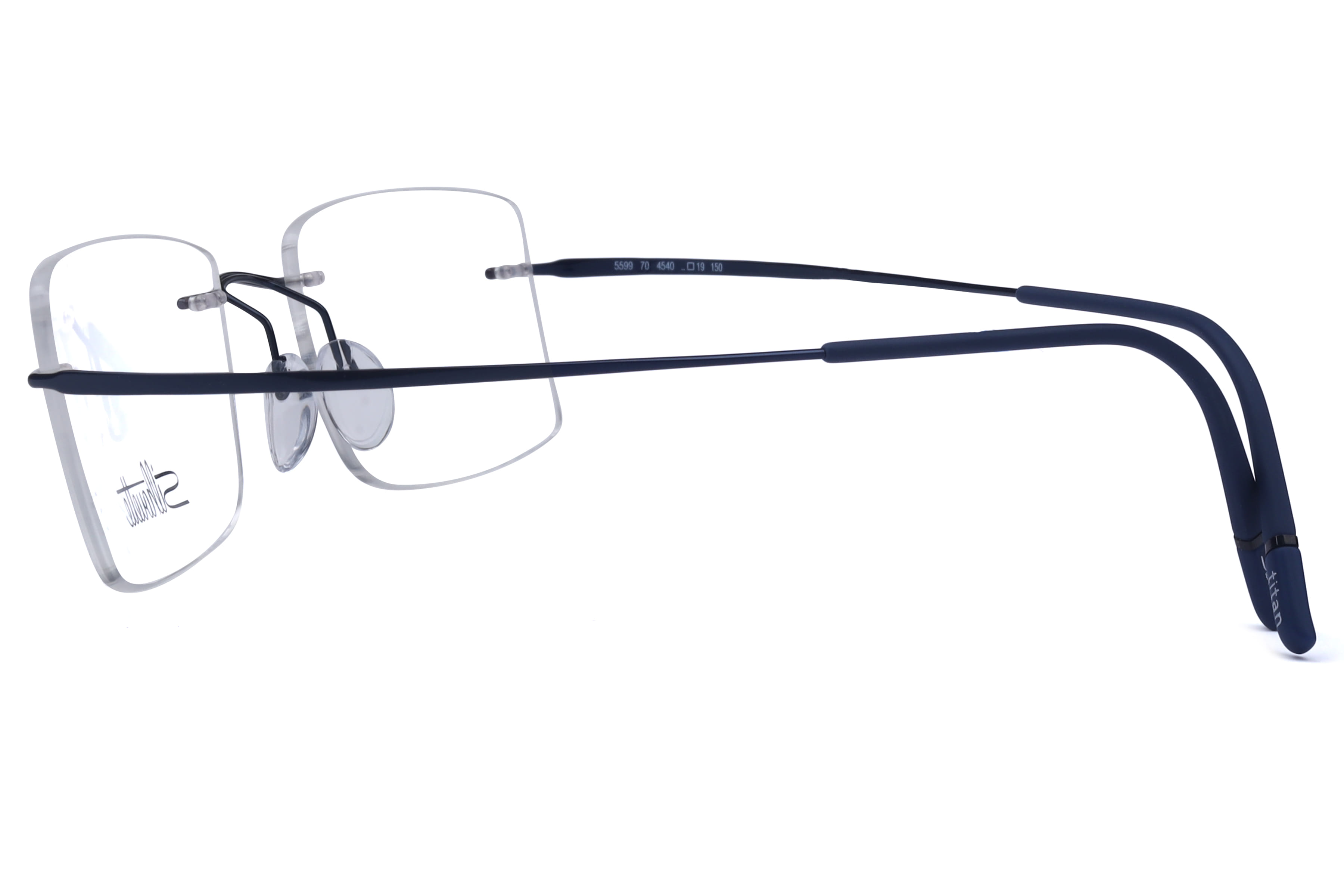 Silhouette SIL 5599 Frame Blue Male RimLess Titanium Frame — Blue frame — view 4
