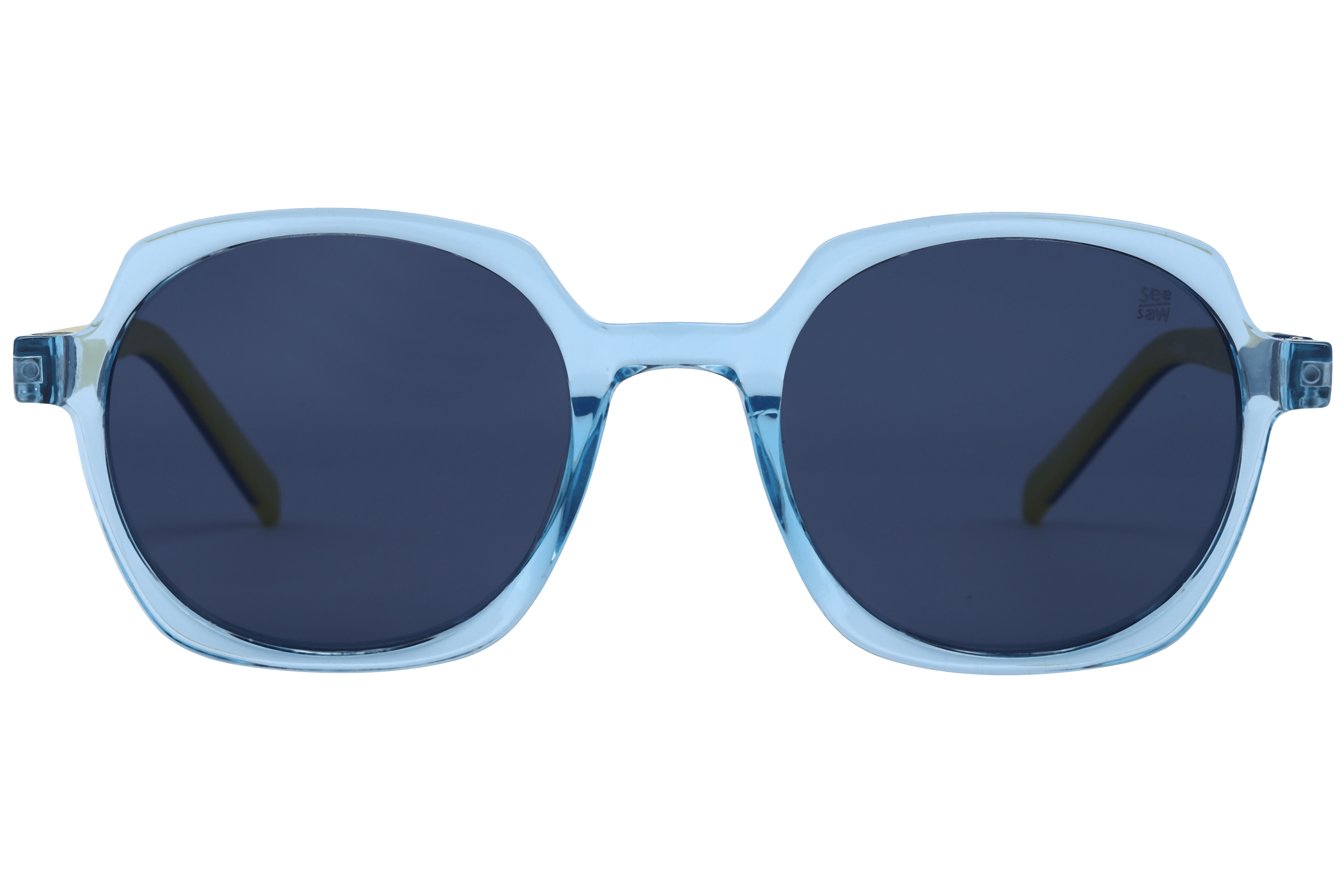 See Saw SS3505 Sunglass Transparent Blue Kids Full Rubber Sunglass — Transparent Blue frame — view 2