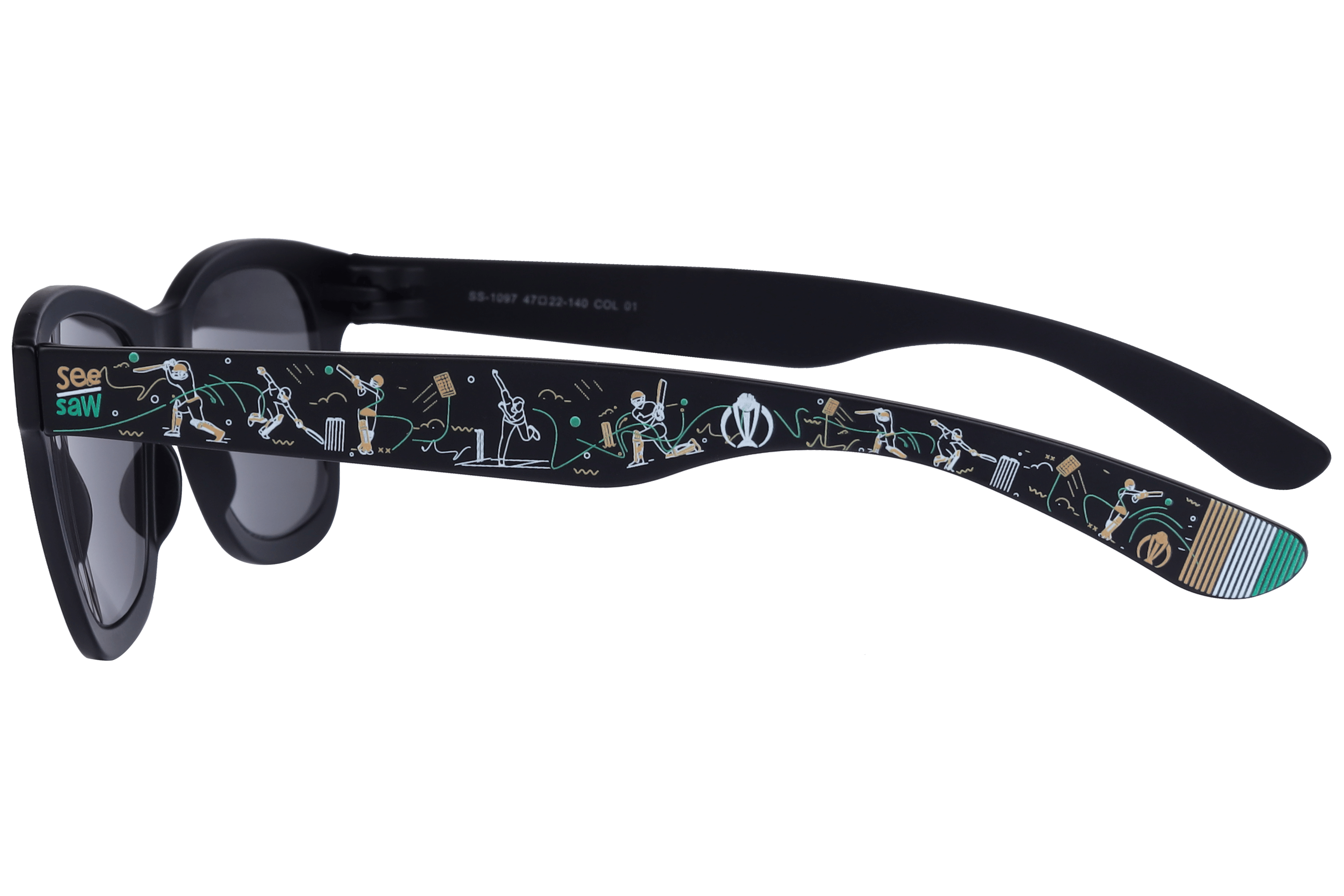 See Saw SS-1097 Sunglass Matt Black Kids Full Shell Sunglass — Matt Black frame — view 3