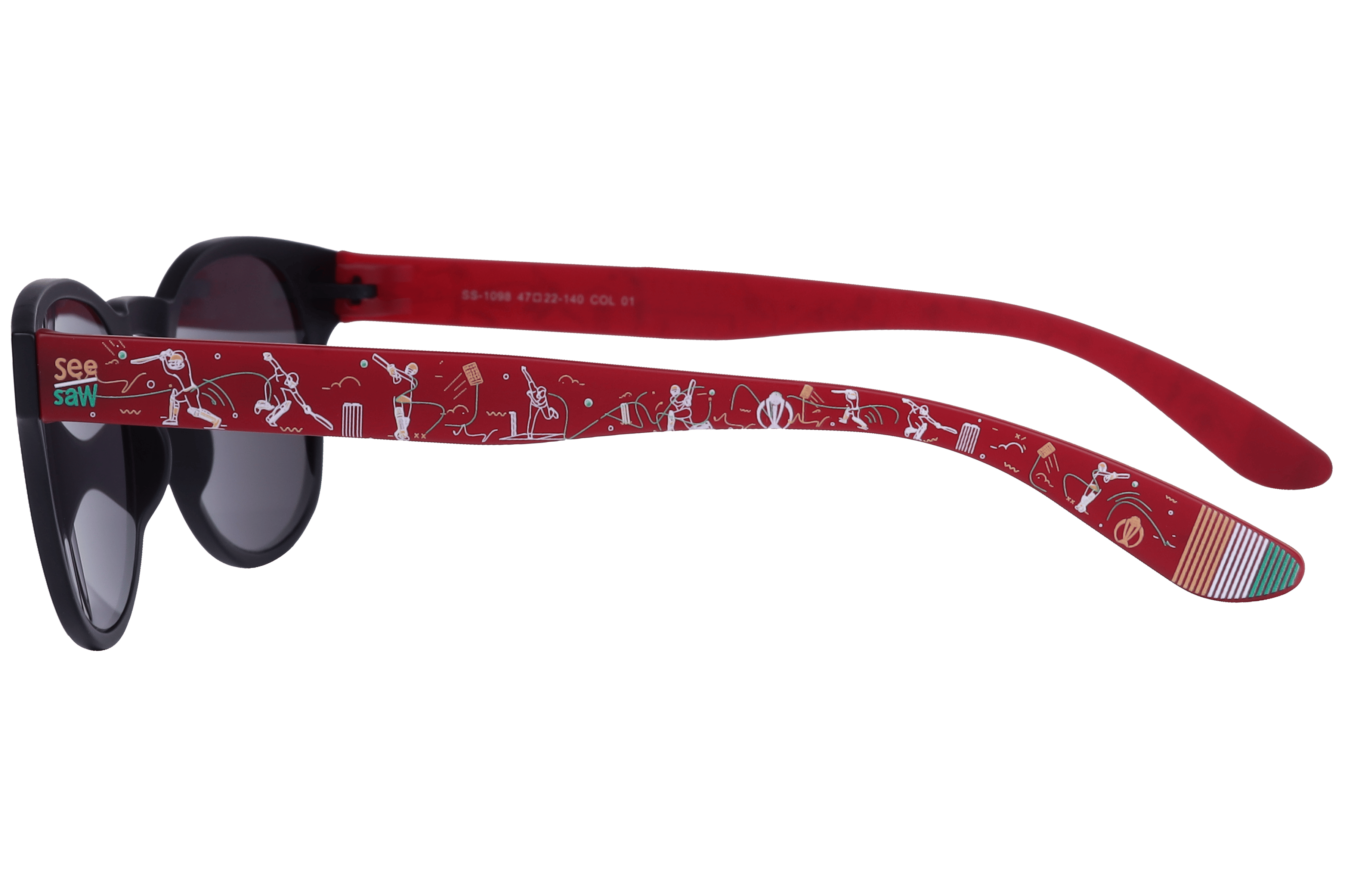 See Saw SS-1098 Sunglass Matt Black Kids Full Shell Sunglass — Matt Black frame — view 3