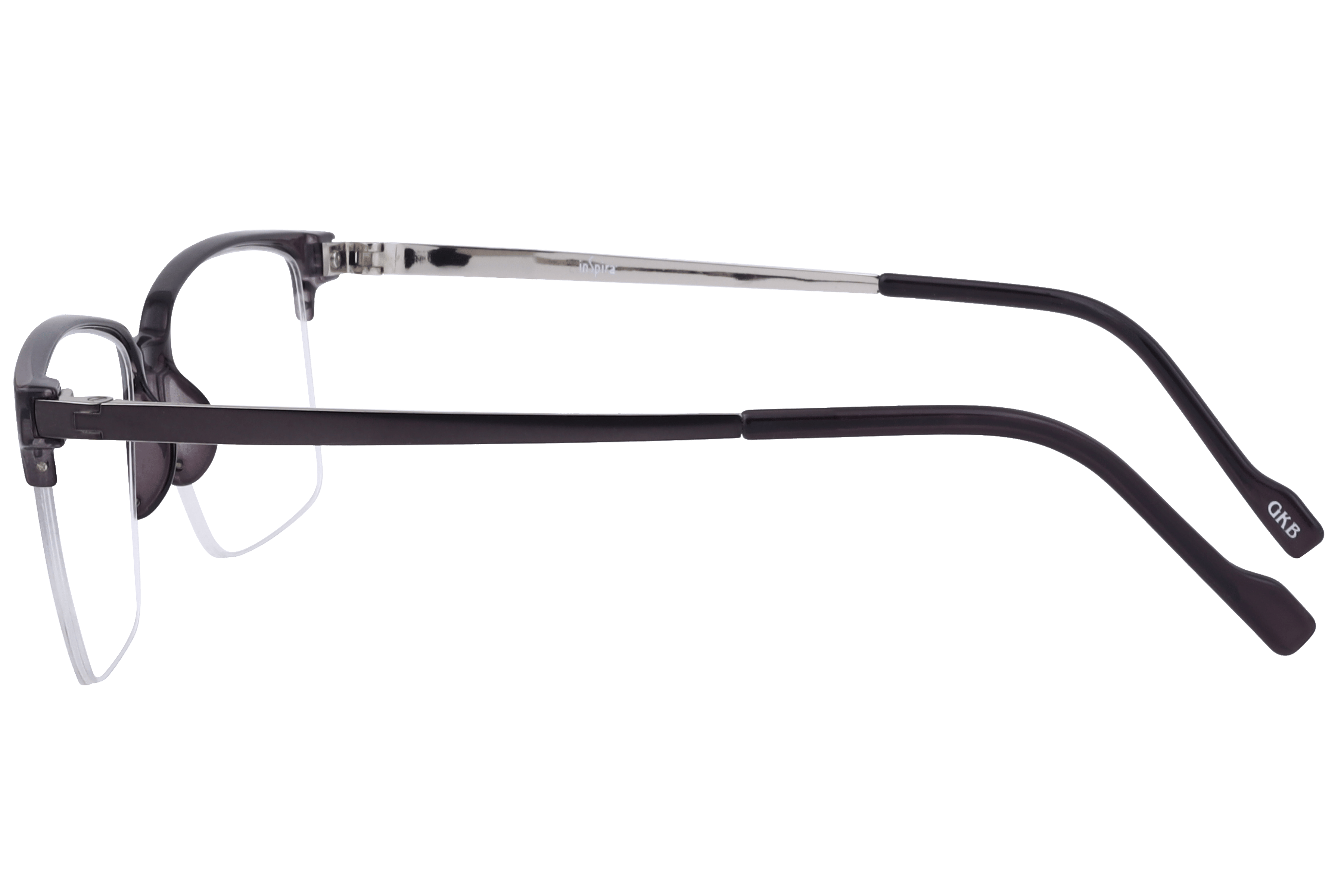 Inspira 6602 Frame Grey Male Supra Metal Frame — Grey frame — view 3
