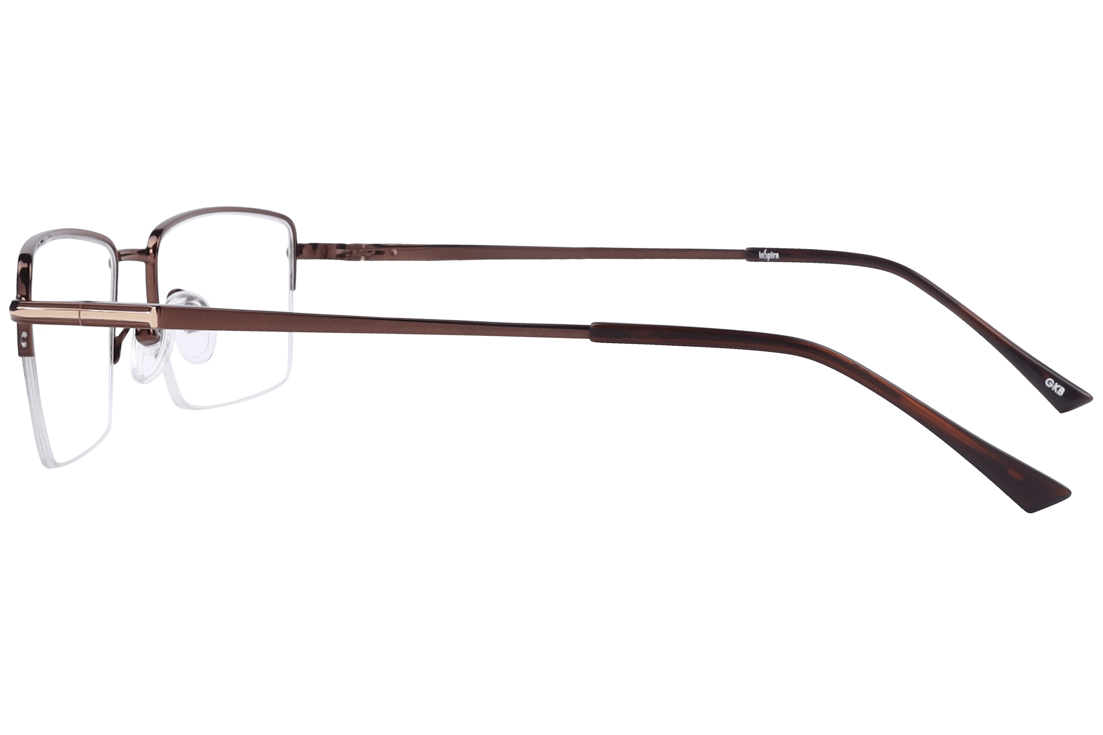 Inspira 17323-CY Frame Brown Unisex Supra Metal Frame — Brown frame — view 3