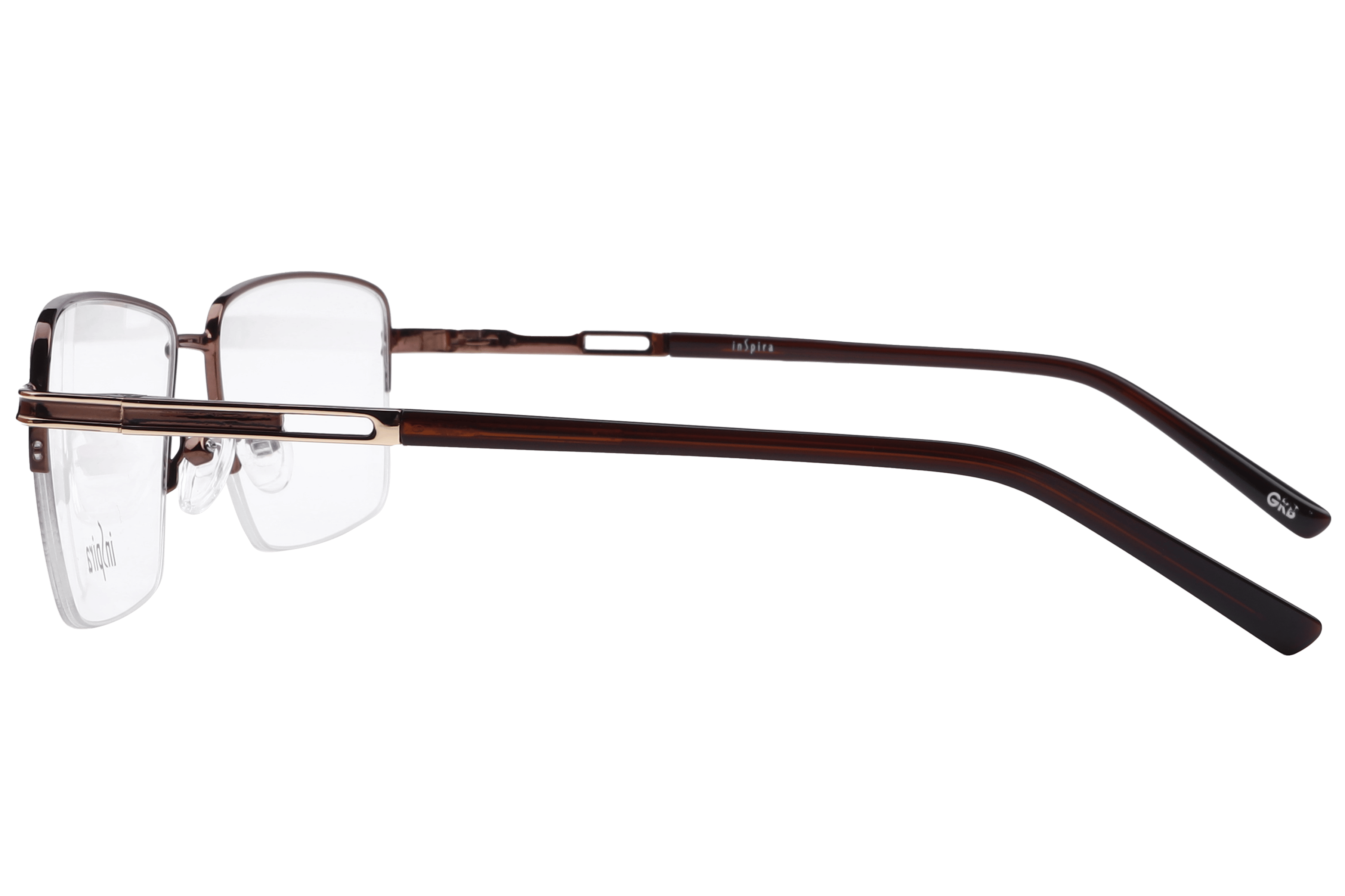 Inspira 17237--DW Frame Brown Male Supra Metal Frame — Brown frame — view 3