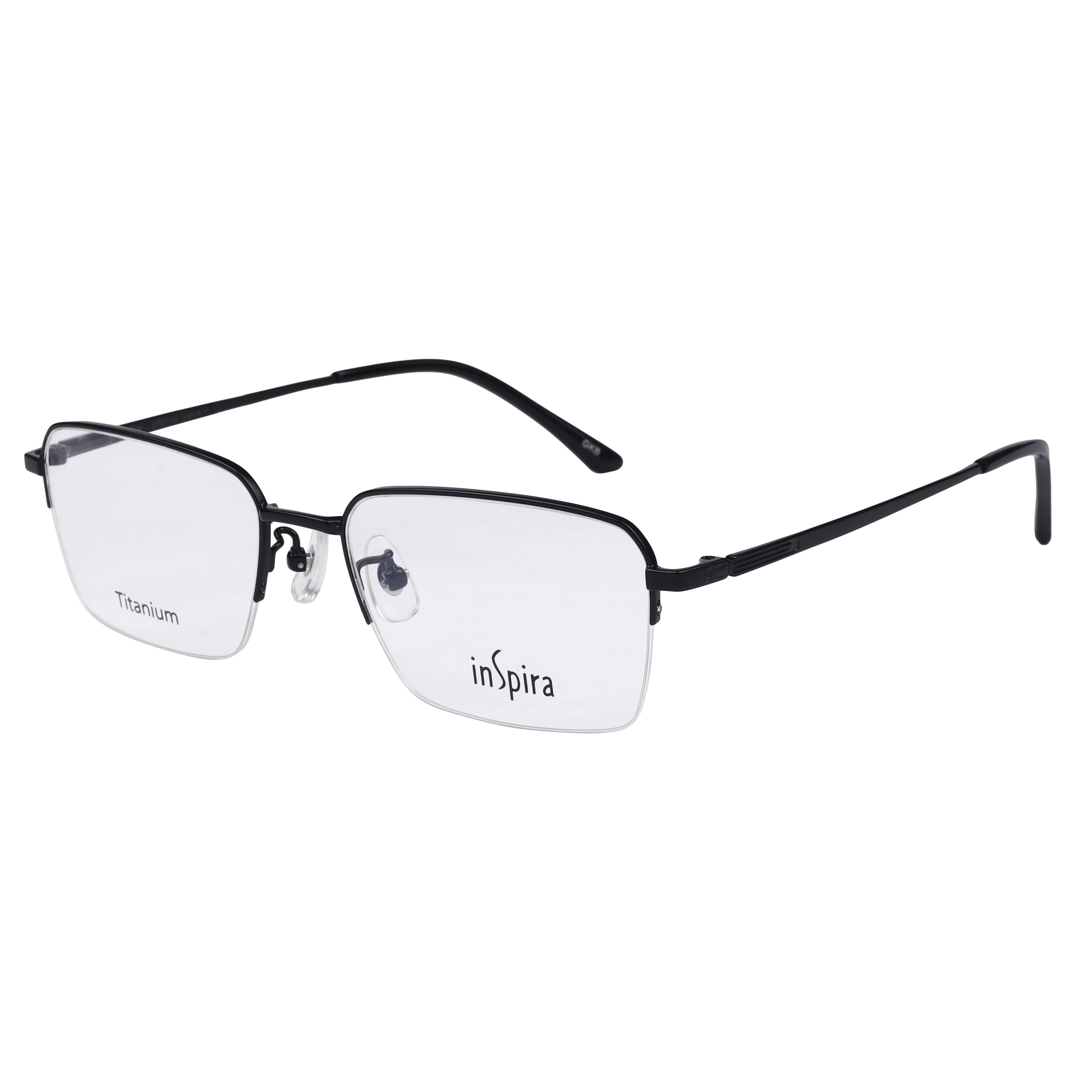 Inspira 15318 Frame Matt Black Male Supra Titanium Frame — Matt Black frame — alternate view
