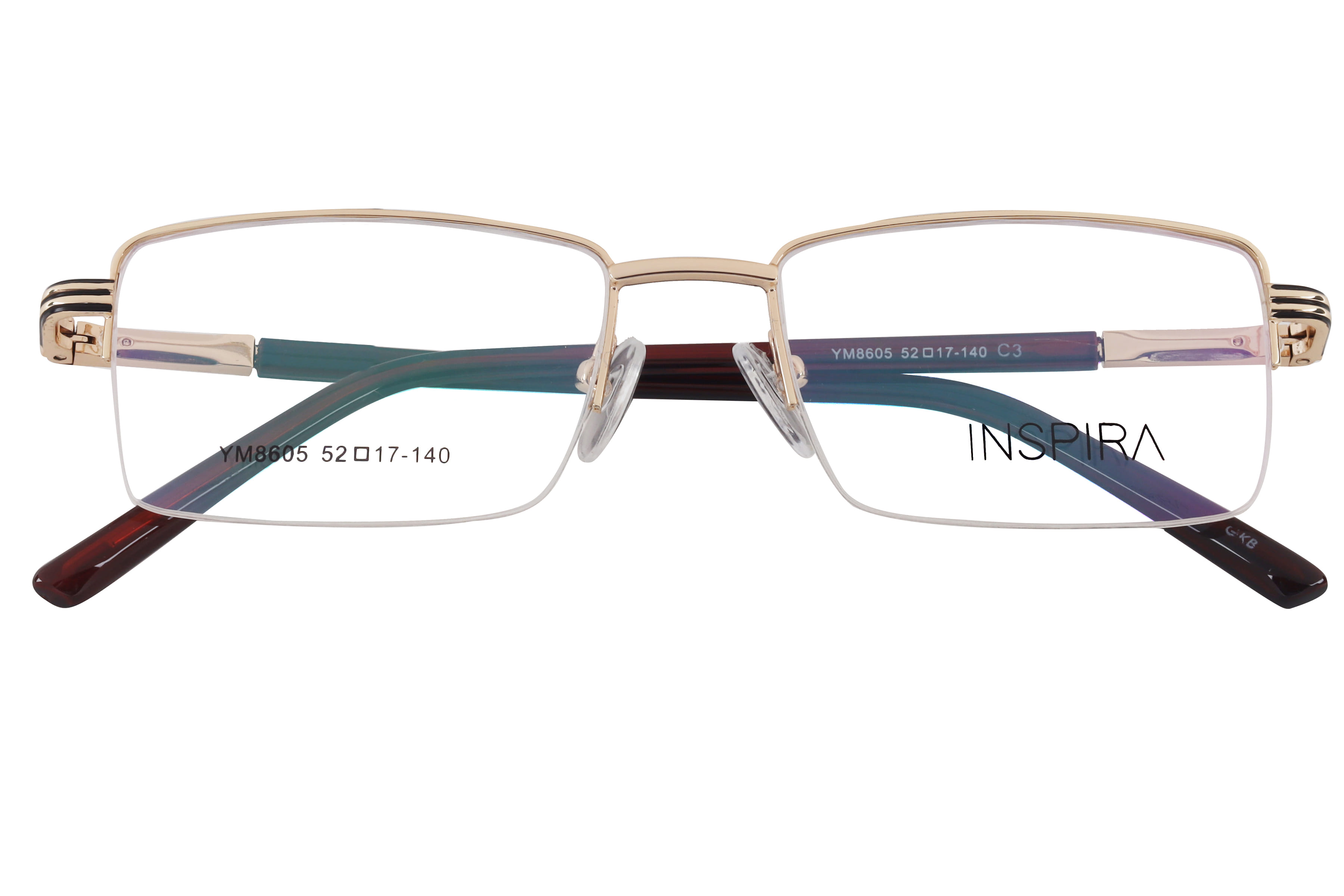 Inspira YM8605 Frame Gold Male Supra Metal Frame — Gold frame — view 4