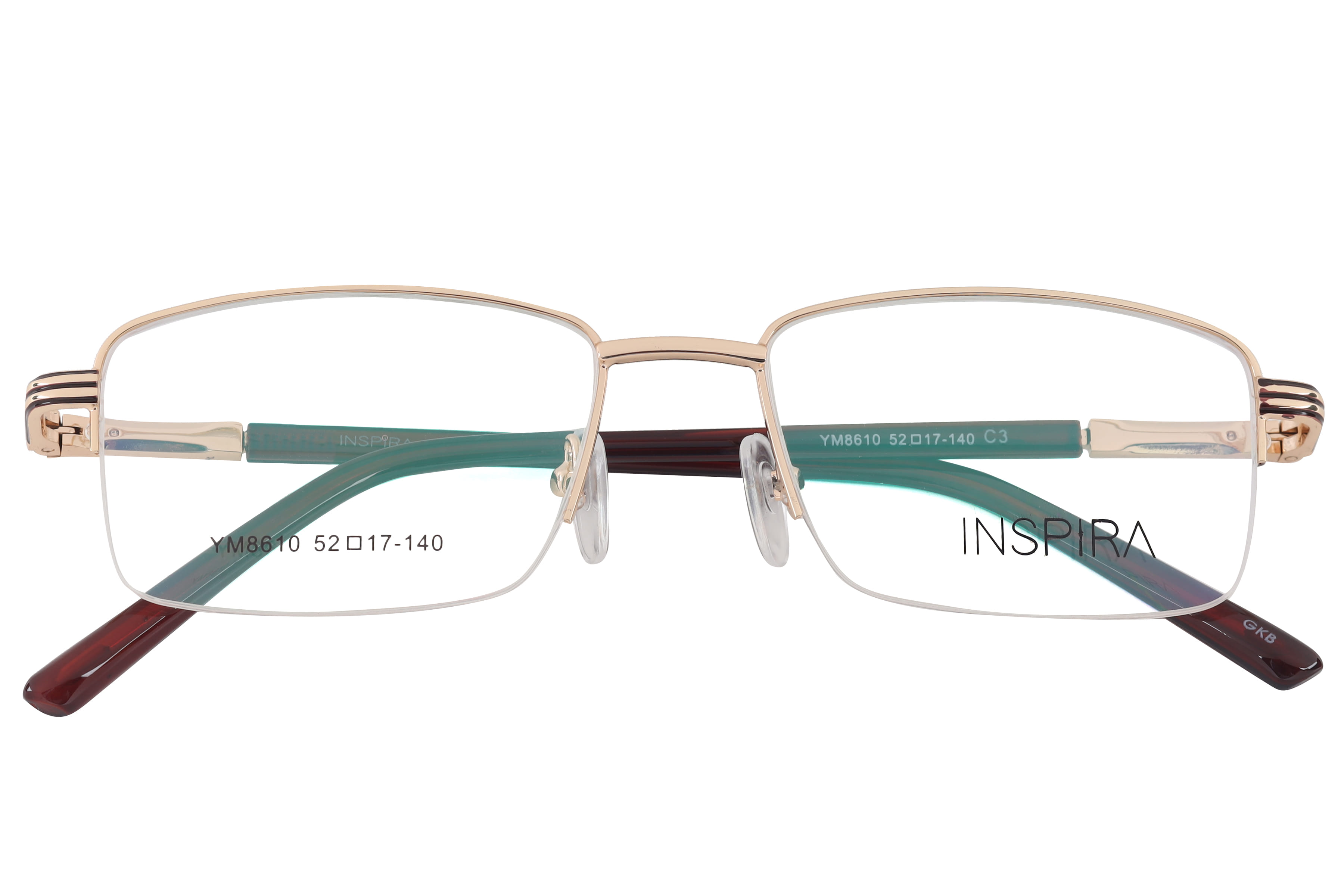 Inspira YM8610 Frame Gold Male Supra Metal Frame — Gold frame — view 3