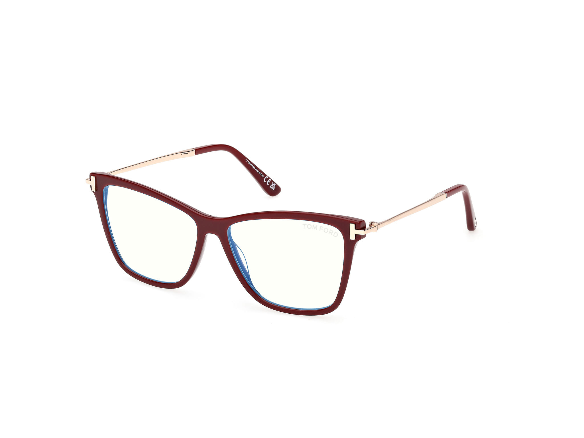 Tomford FT6097-B Frame Maroon Female Full Metal — Maroon frame