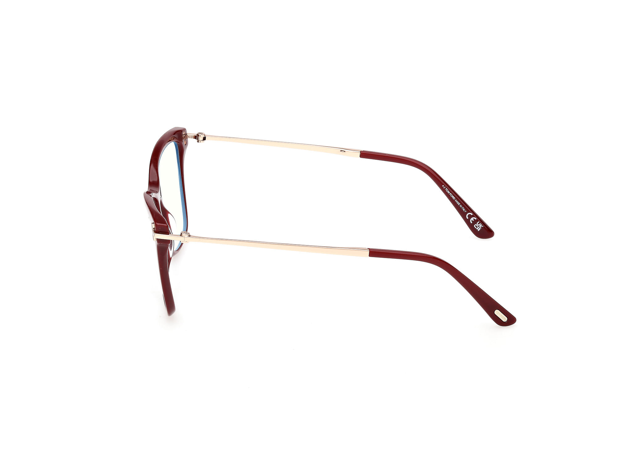 Tomford FT6097-B Frame Maroon Female Full Metal Frame — Maroon frame — view 2