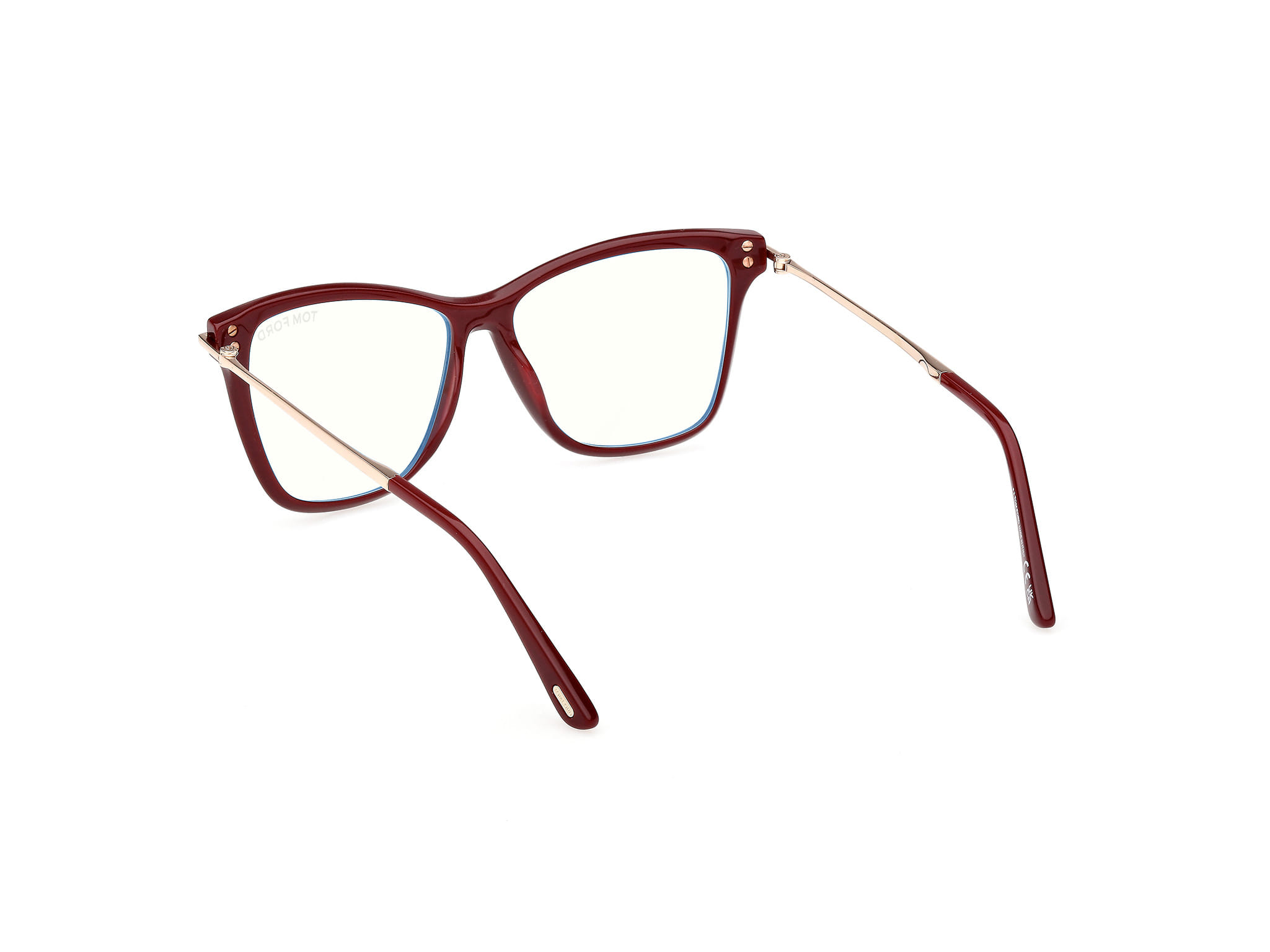 Tomford FT6097-B Frame Maroon Female Full Metal Frame — Maroon frame — view 3