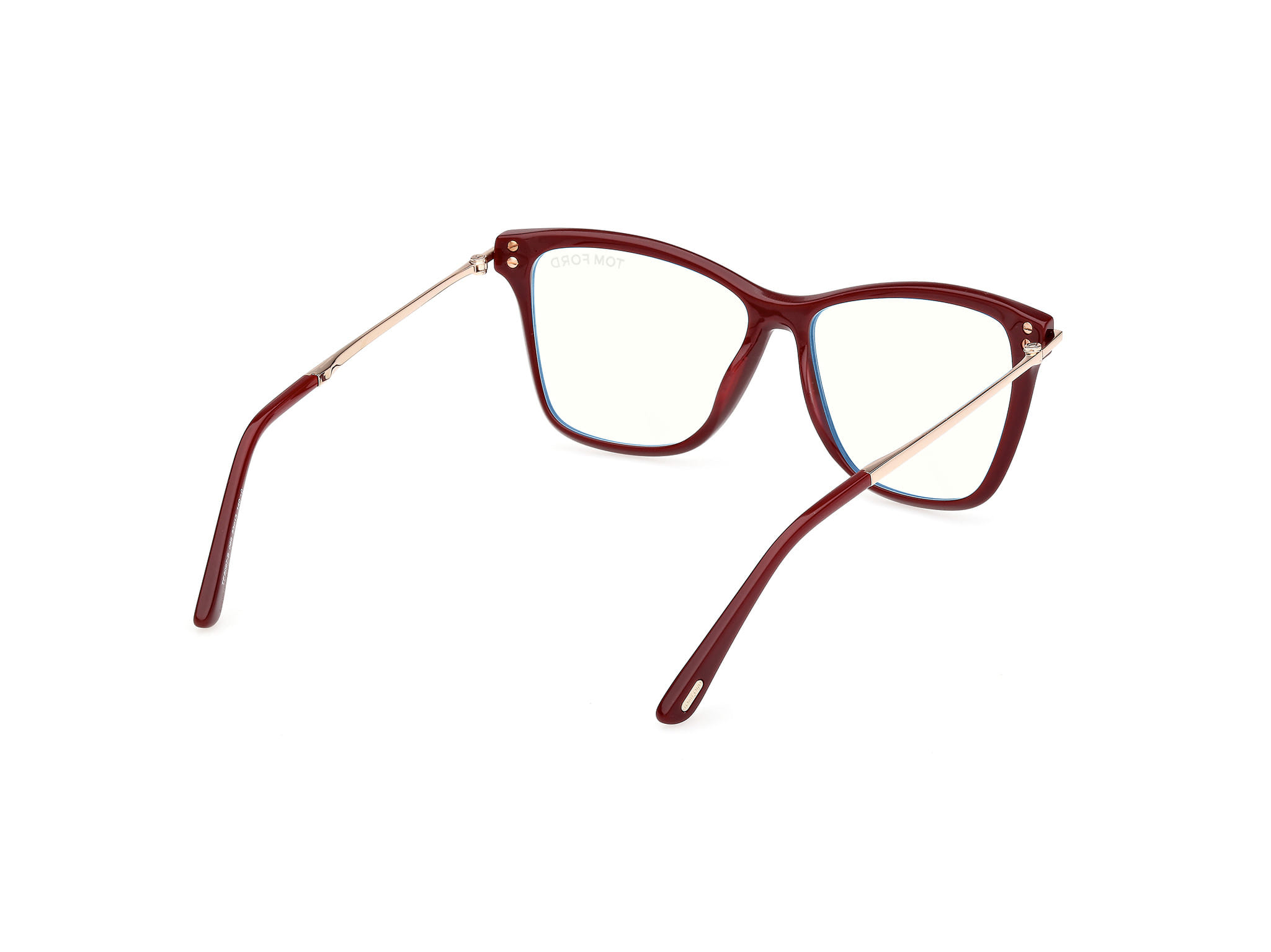 Tomford FT6097-B Frame Maroon Female Full Metal Frame — Maroon frame — view 5