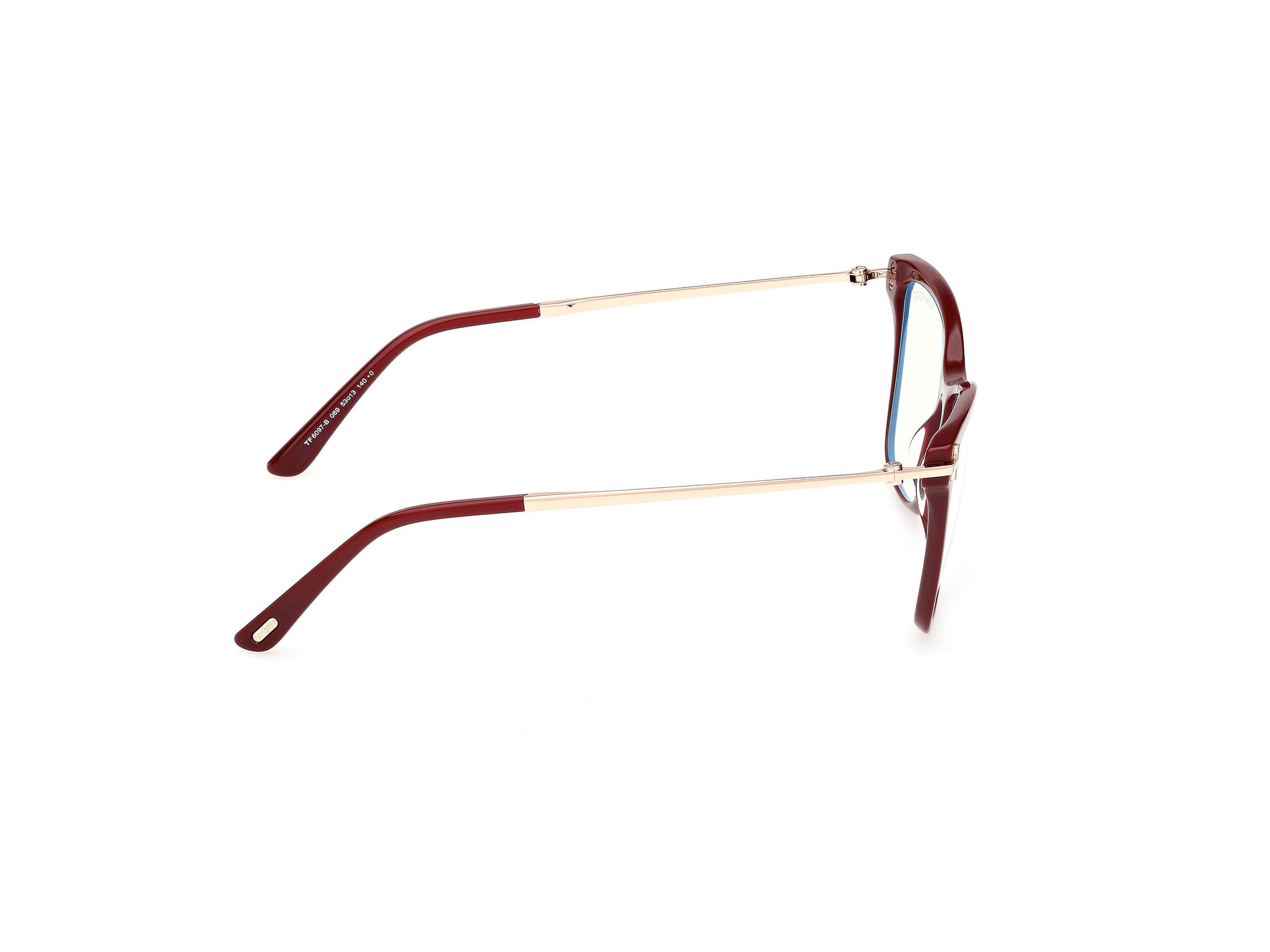 Tomford FT6097-B Frame Maroon Female Full Metal Frame — Maroon frame — view 6
