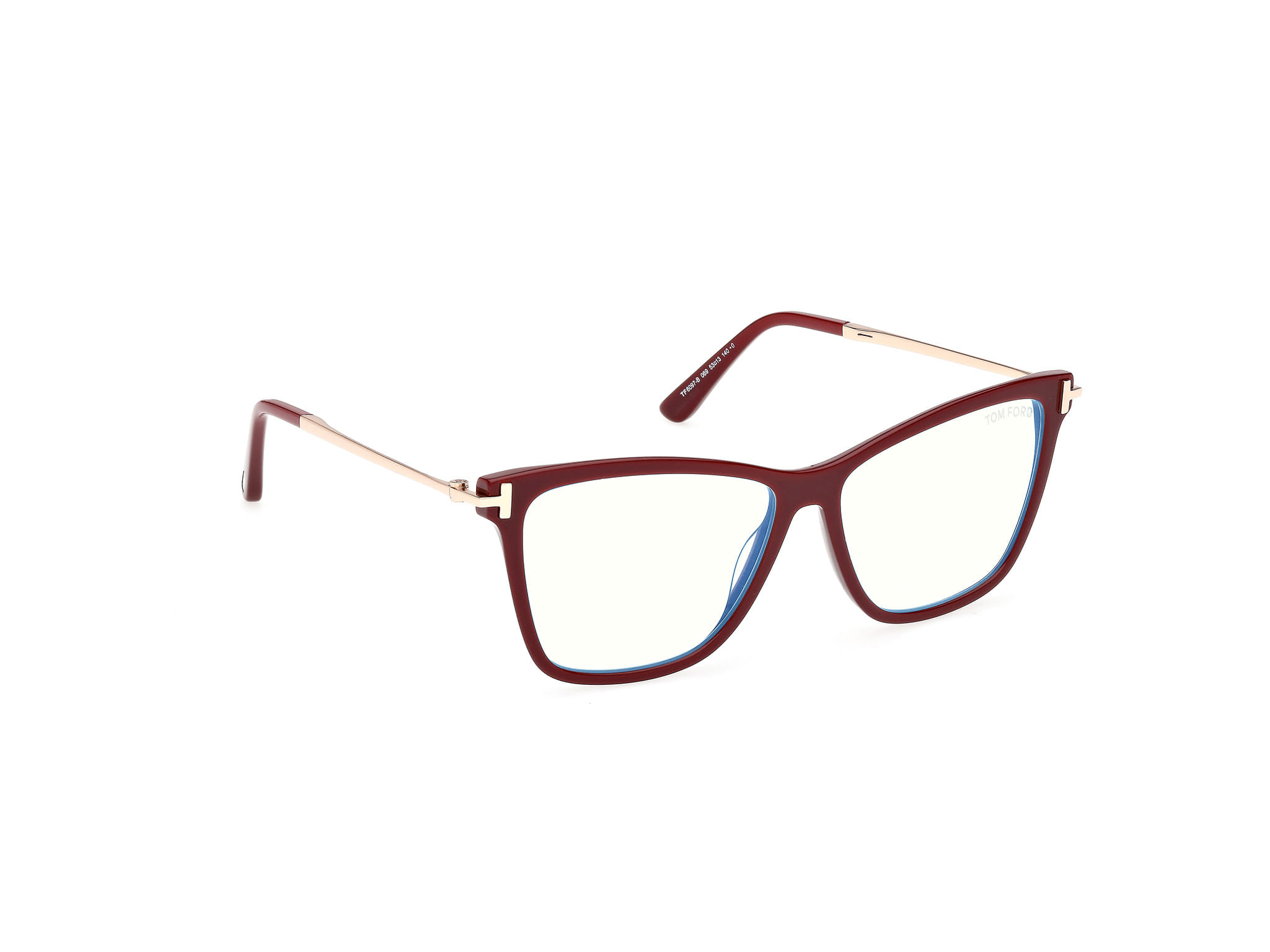Tomford FT6097-B Frame Maroon Female Full Metal Frame — Maroon frame — view 7