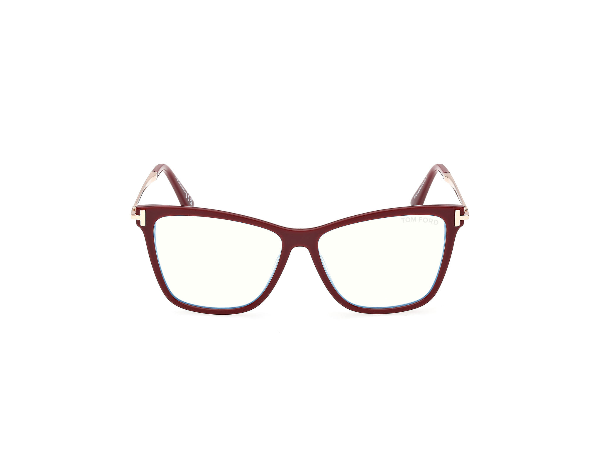 Tomford FT6097-B Frame Maroon Female Full Metal Frame — Maroon frame — view 8
