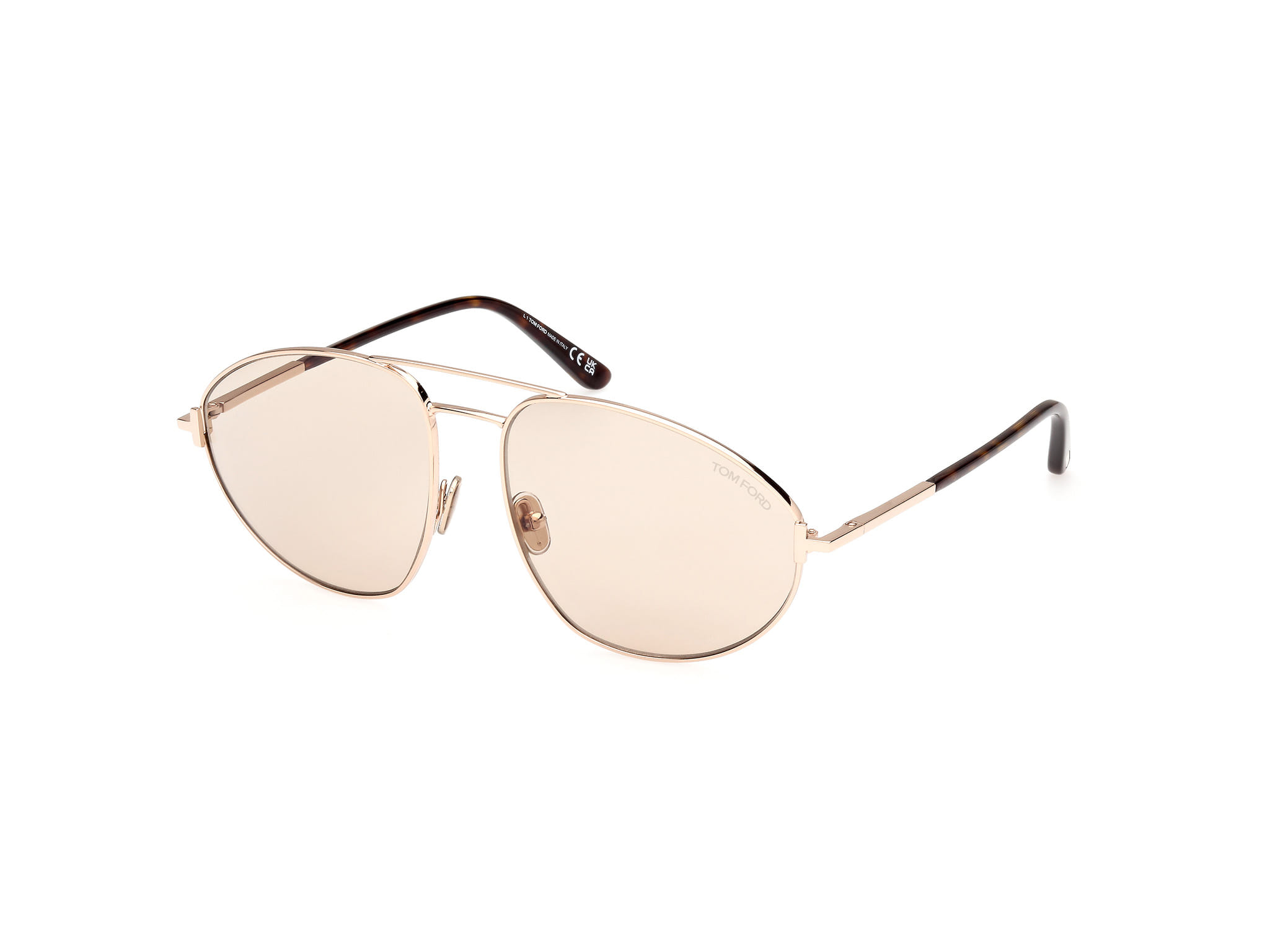 Tomford FT1095 Sunglass Light Gold Unisex Full Metal — Light Gold frame