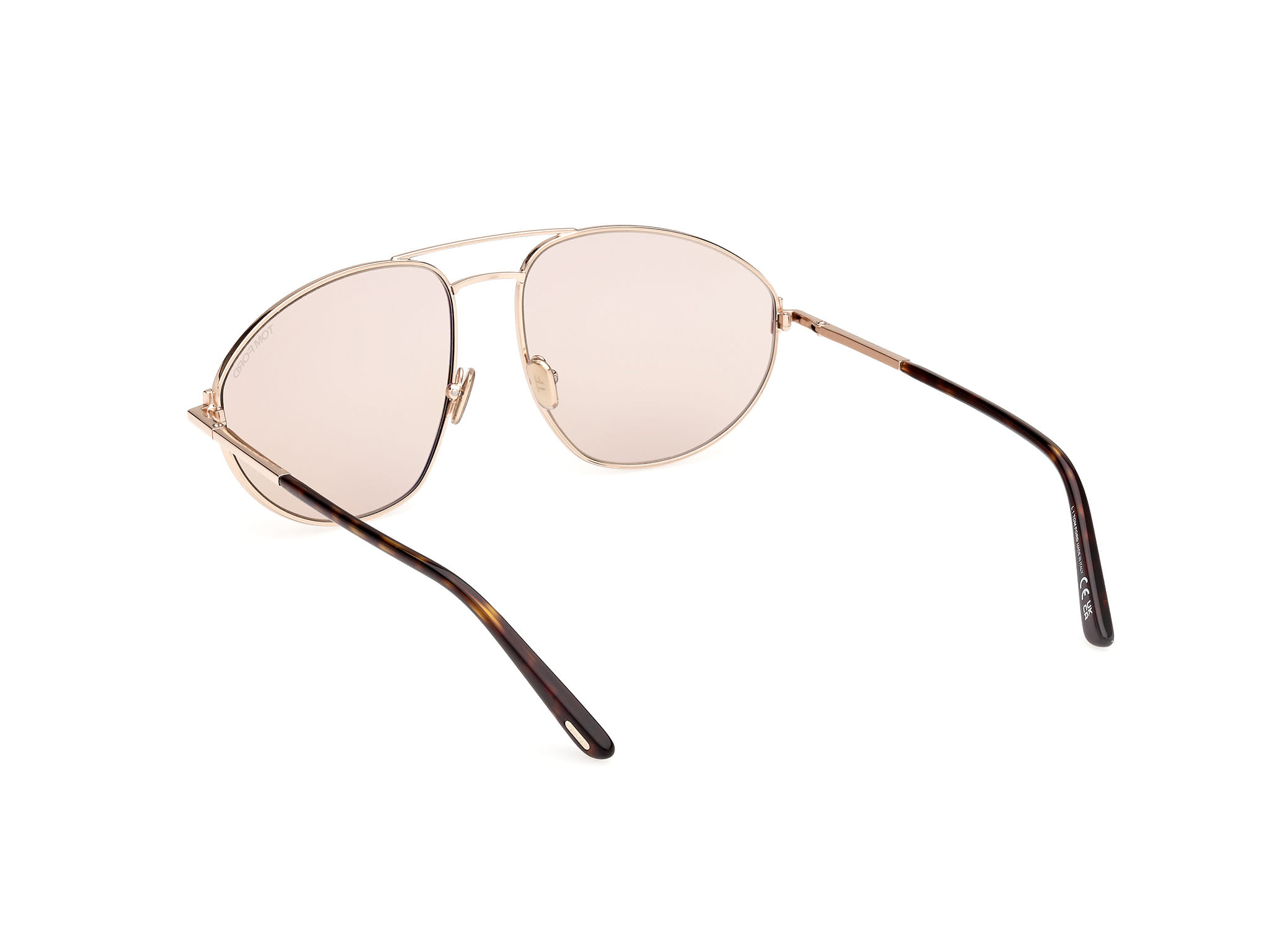 Tomford FT1095 Sunglass Light Gold Unisex Full Metal Sunglass — Light Gold frame — view 3