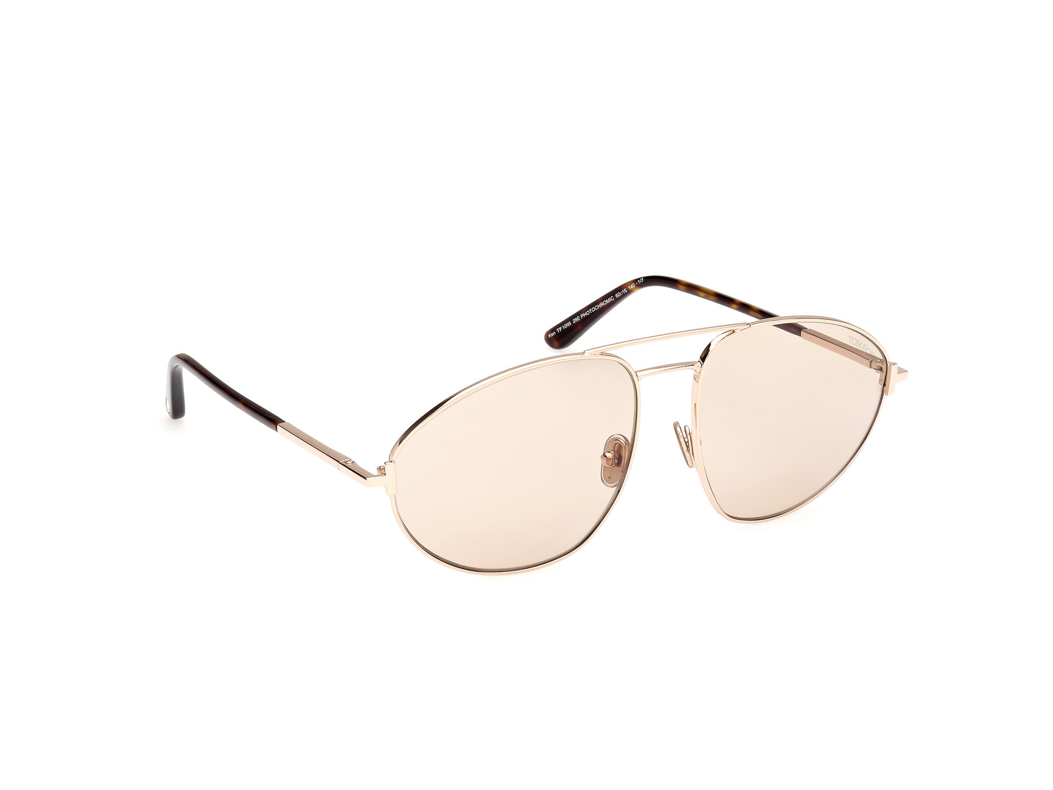 Tomford FT1095 Sunglass Light Gold Unisex Full Metal Sunglass — Light Gold frame — view 7